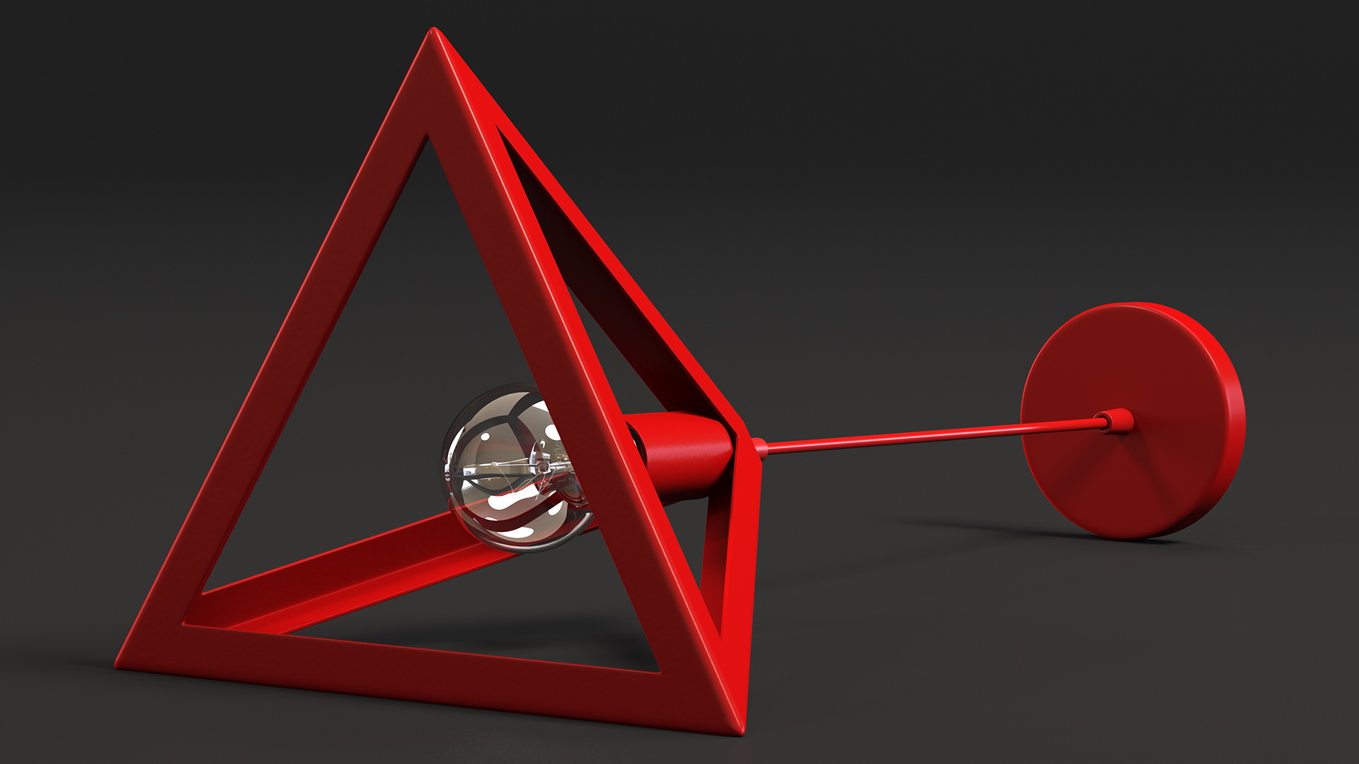 Hanging Light Triangle Shape Red 3D