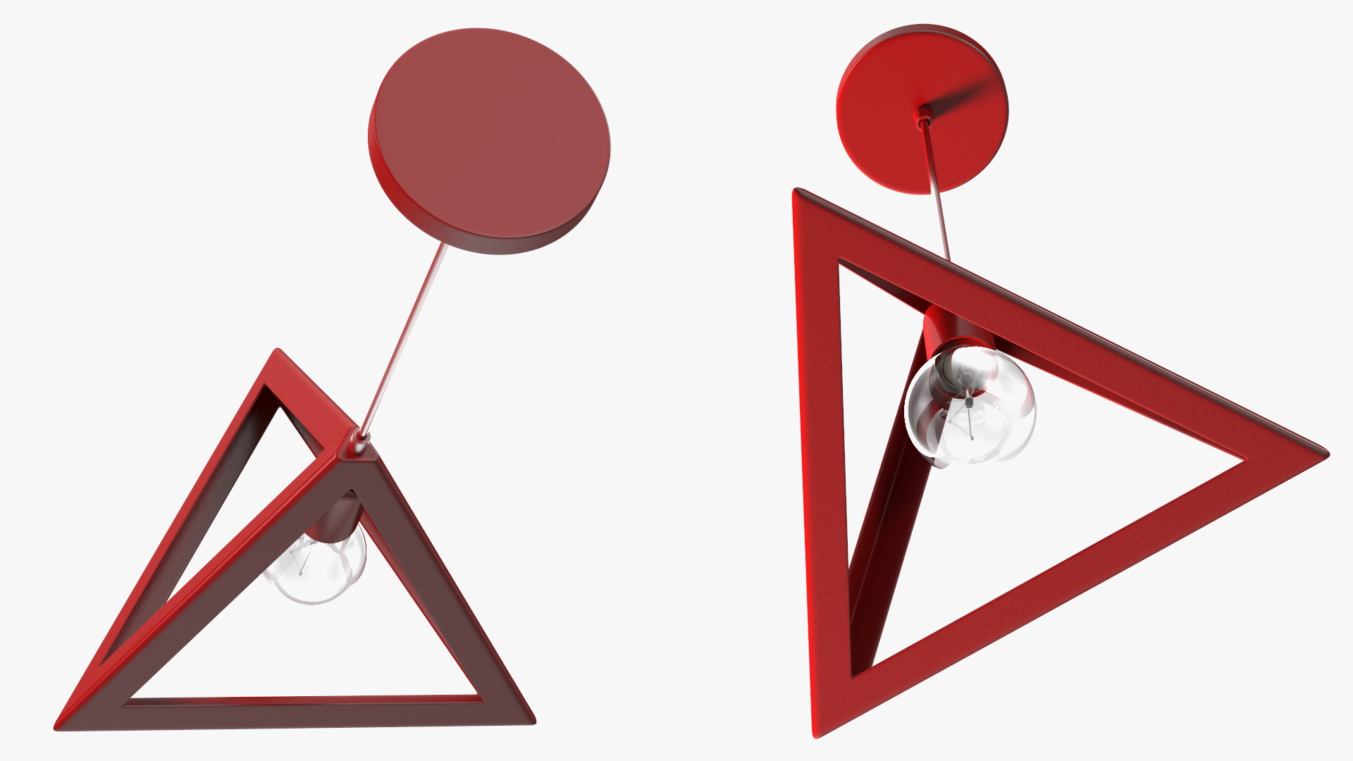 Hanging Light Triangle Shape Red 3D