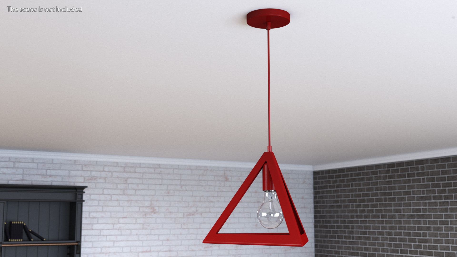 Hanging Light Triangle Shape Red 3D