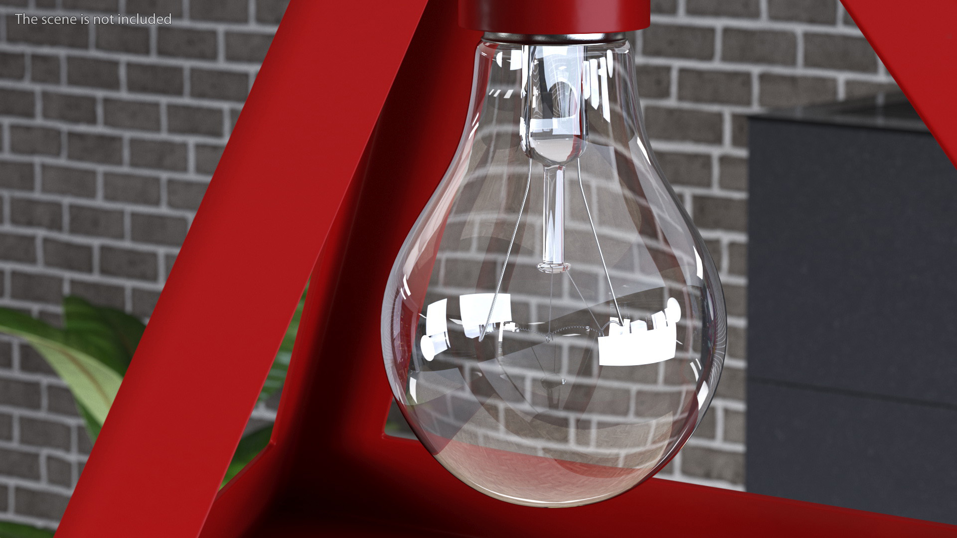 Hanging Light Triangle Shape Red 3D