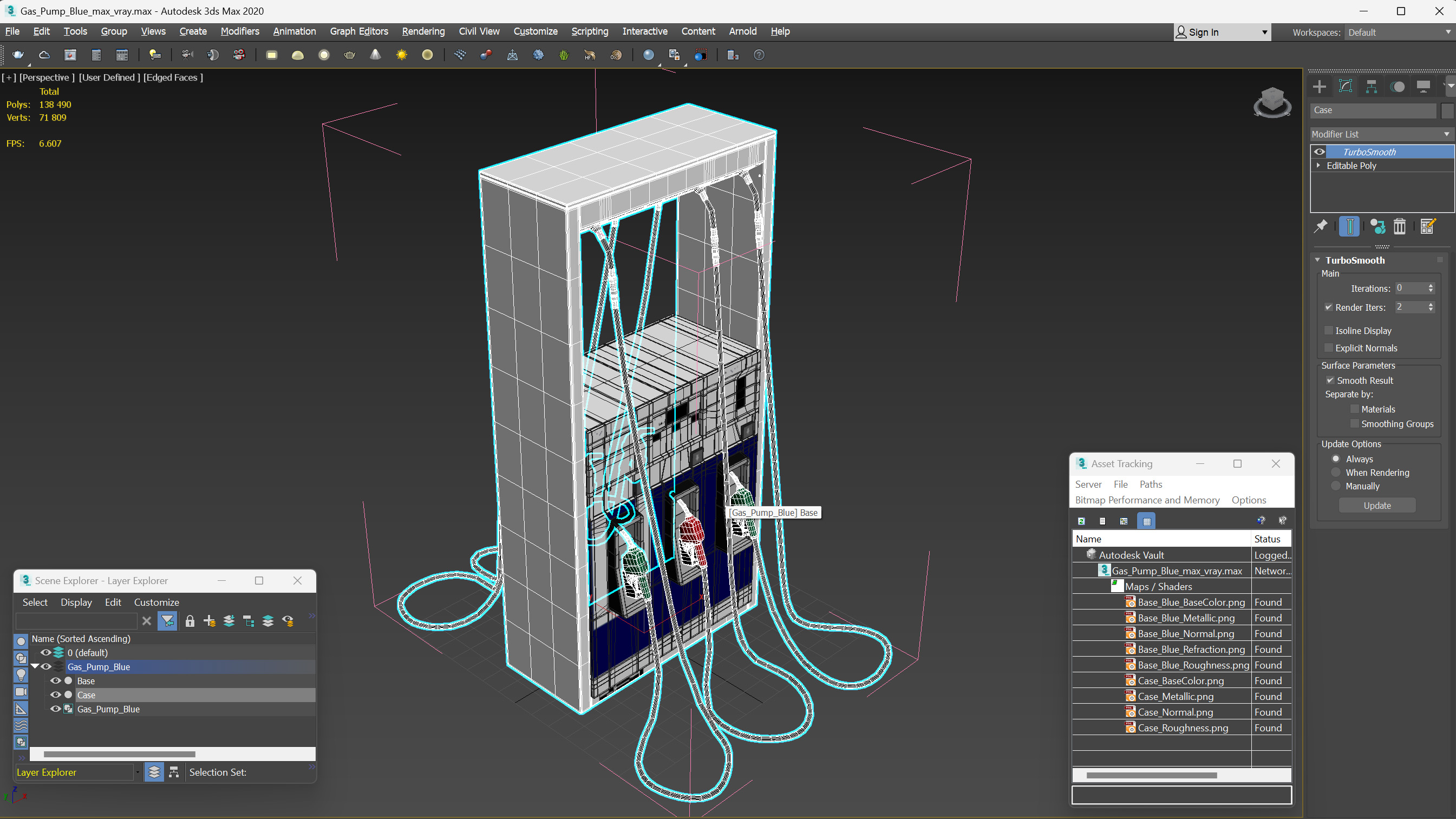 3D Gas Pump Blue model