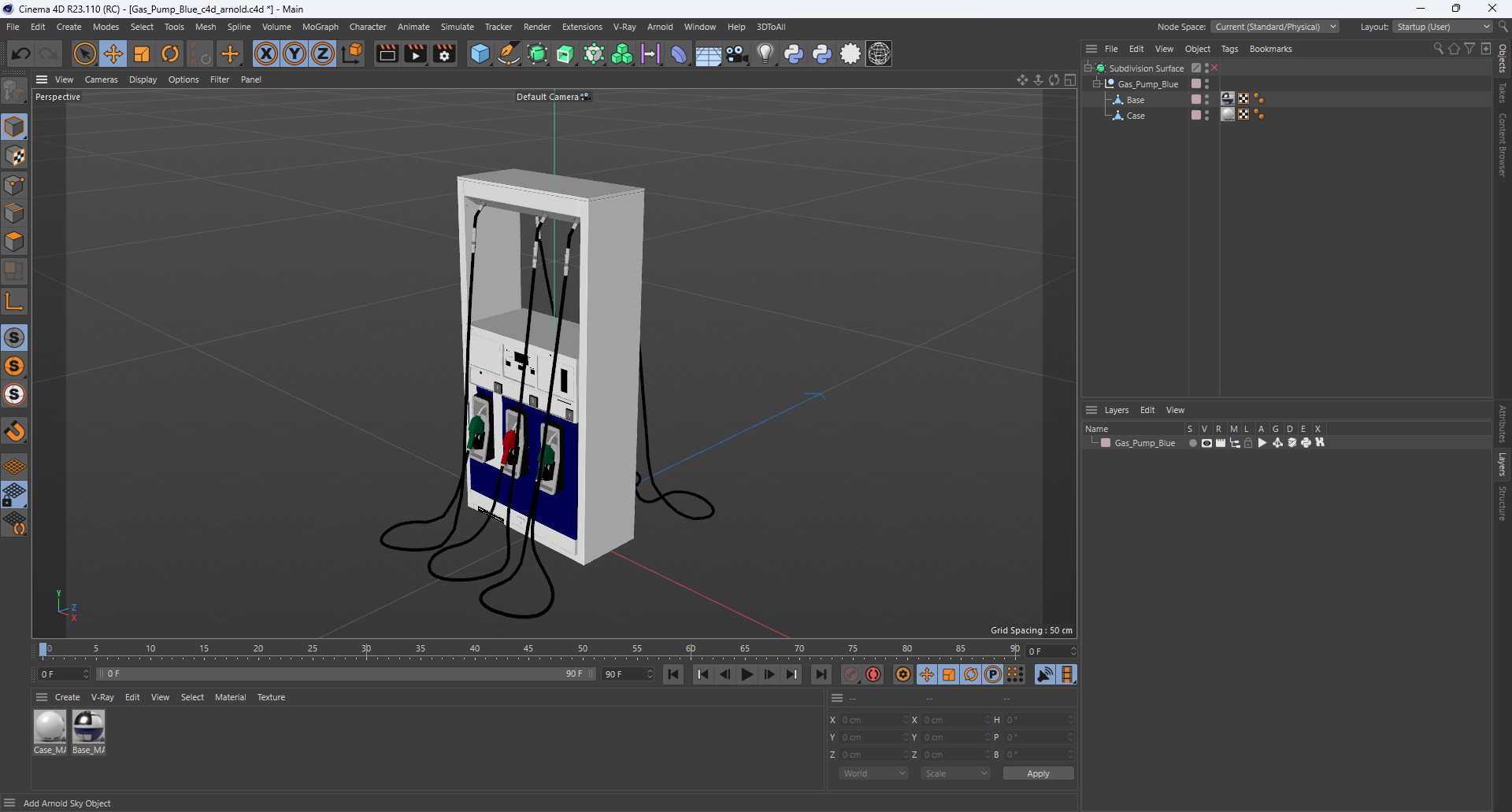 3D Gas Pump Blue model