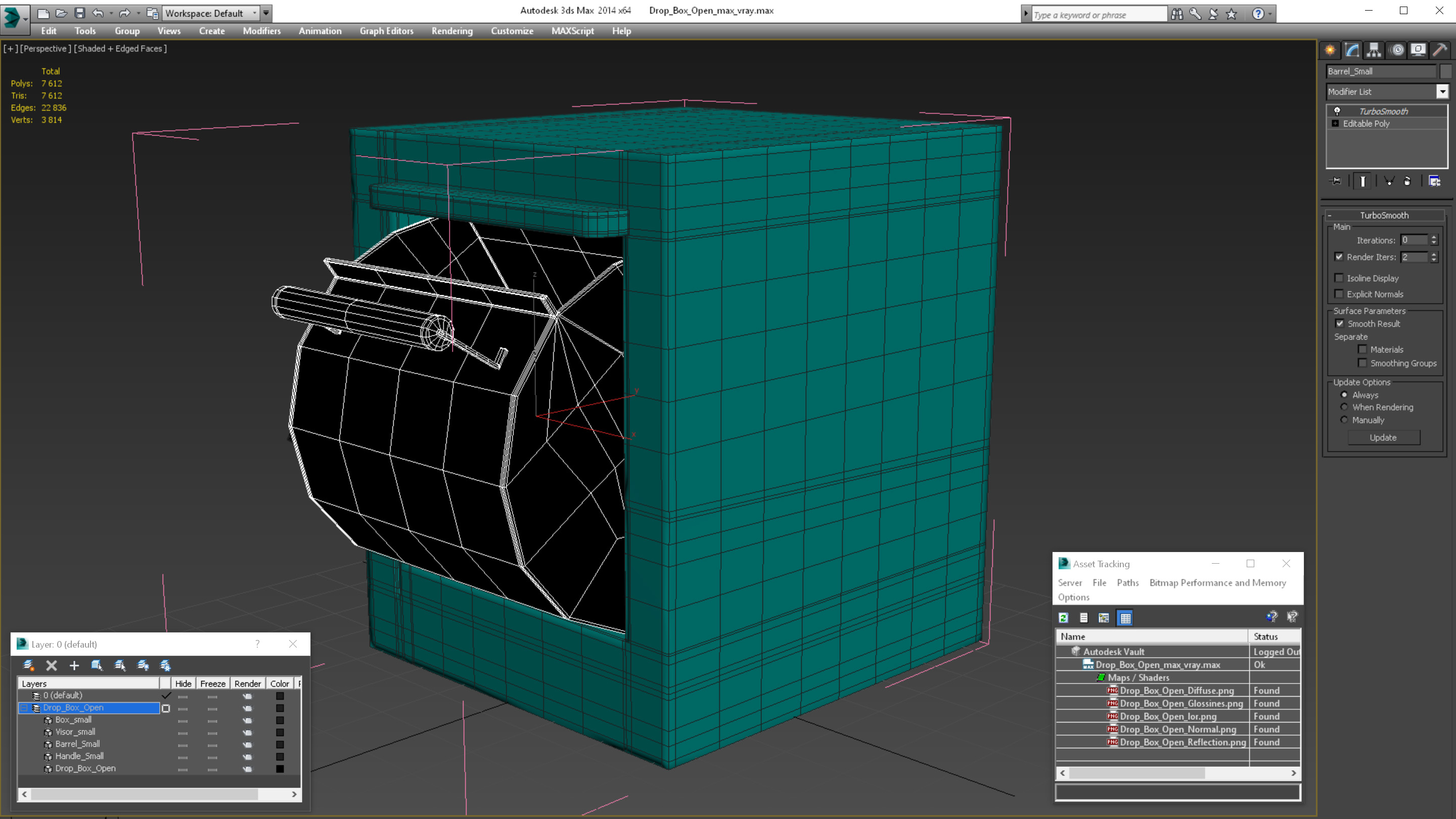 3D Drop Box Open model