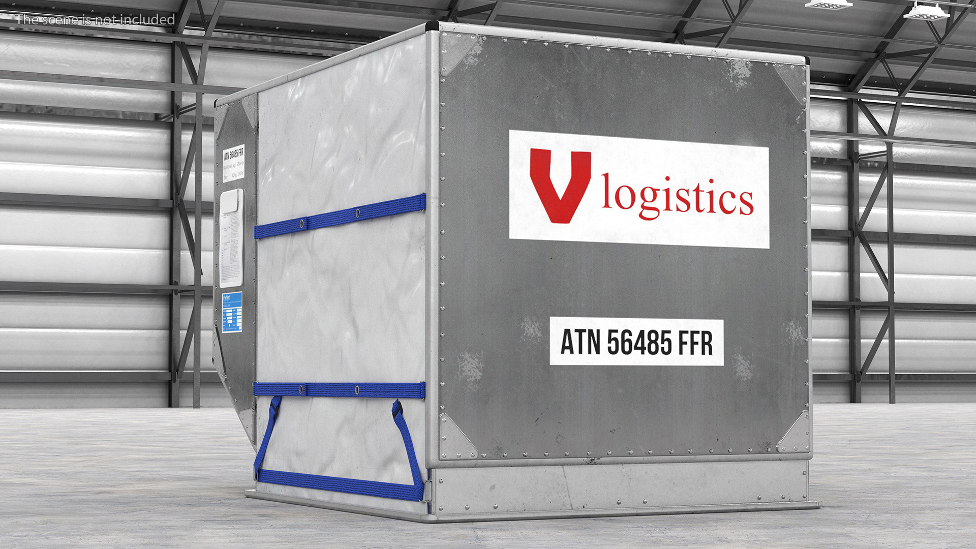 3D LD3 Aluminium Airport Container Aged