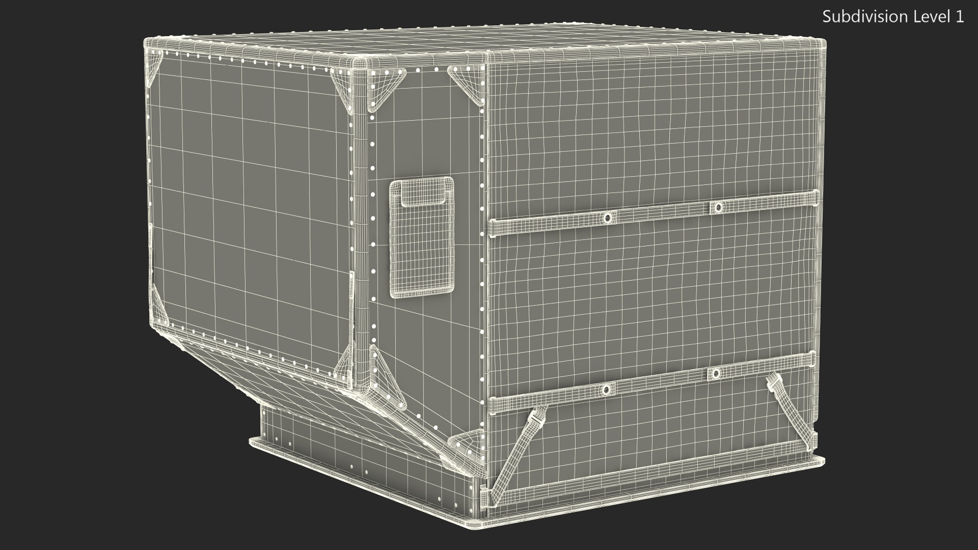 3D LD3 Aluminium Airport Container Aged