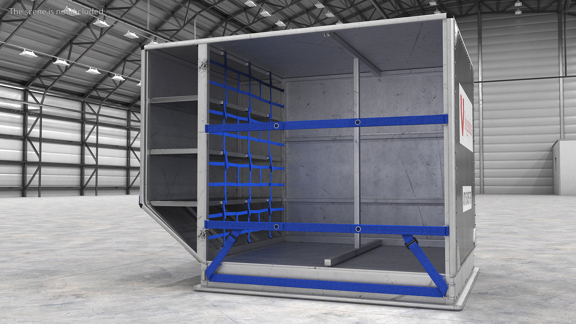 3D LD3 Aluminium Airport Container Aged