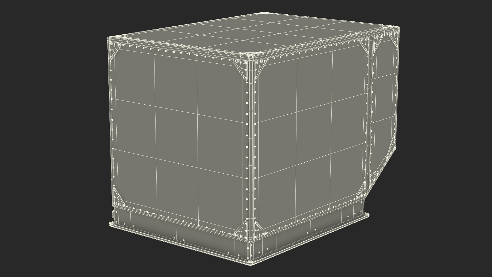 3D LD3 Aluminium Airport Container Aged