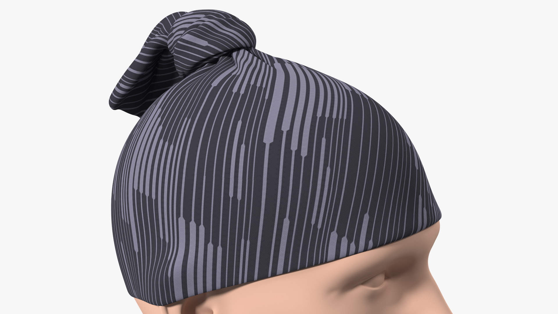 Neck Gaiter weared on Head Black 3D