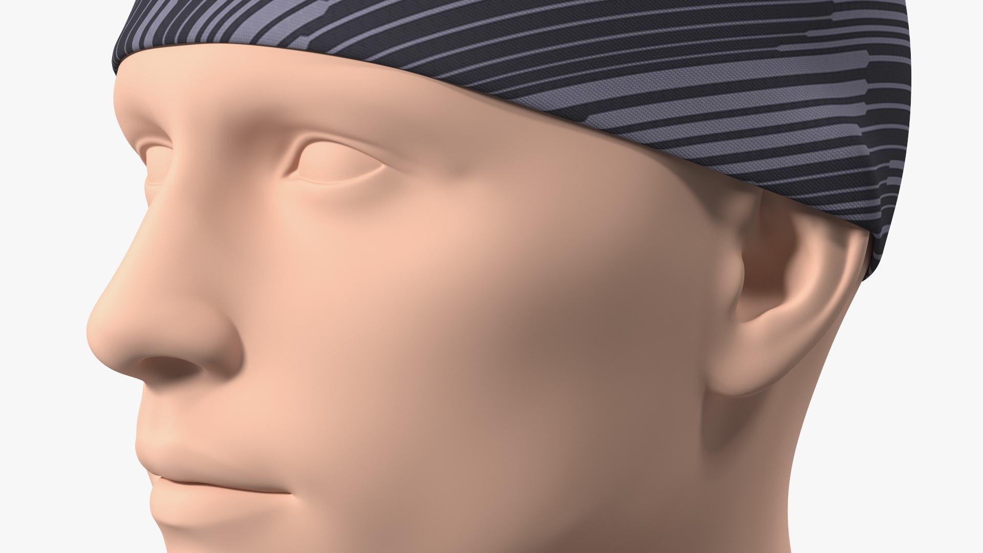 Neck Gaiter weared on Head Black 3D