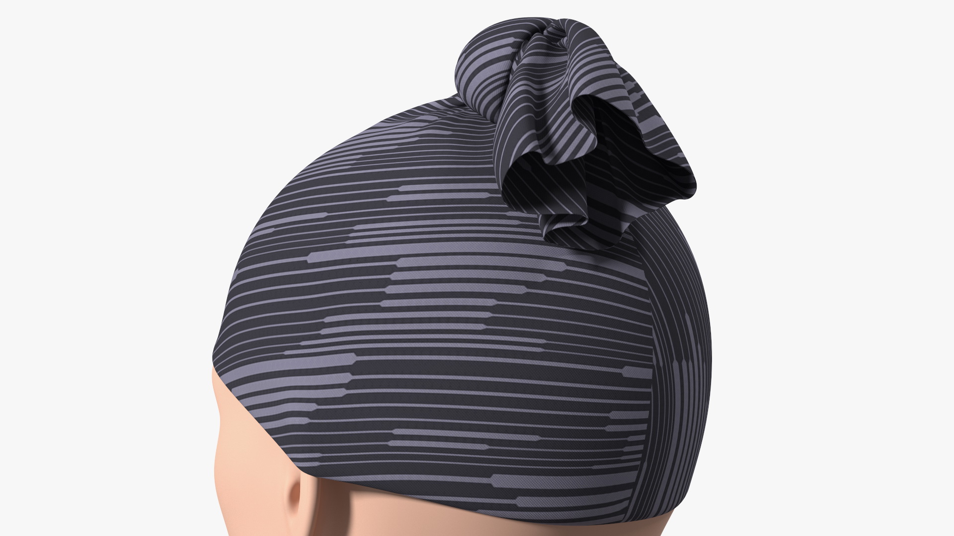 Neck Gaiter weared on Head Black 3D