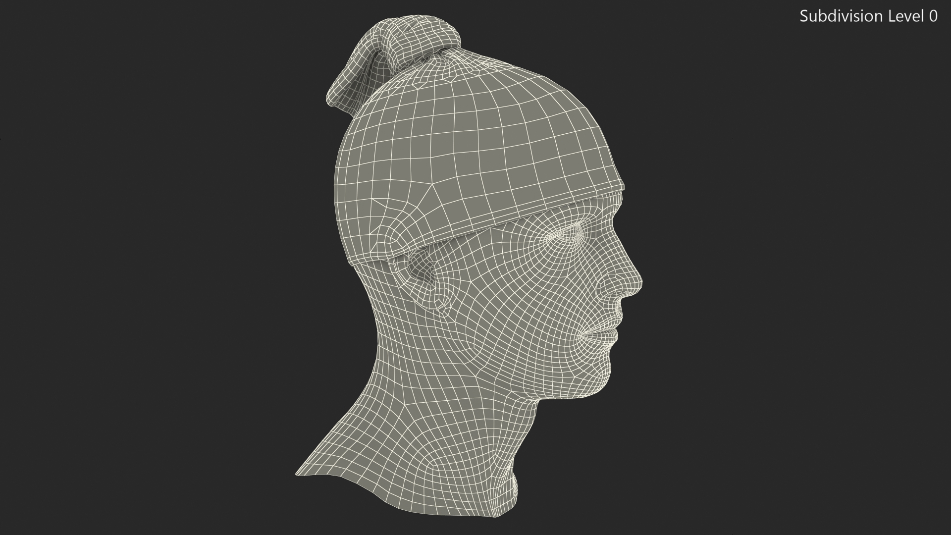 Neck Gaiter weared on Head Black 3D