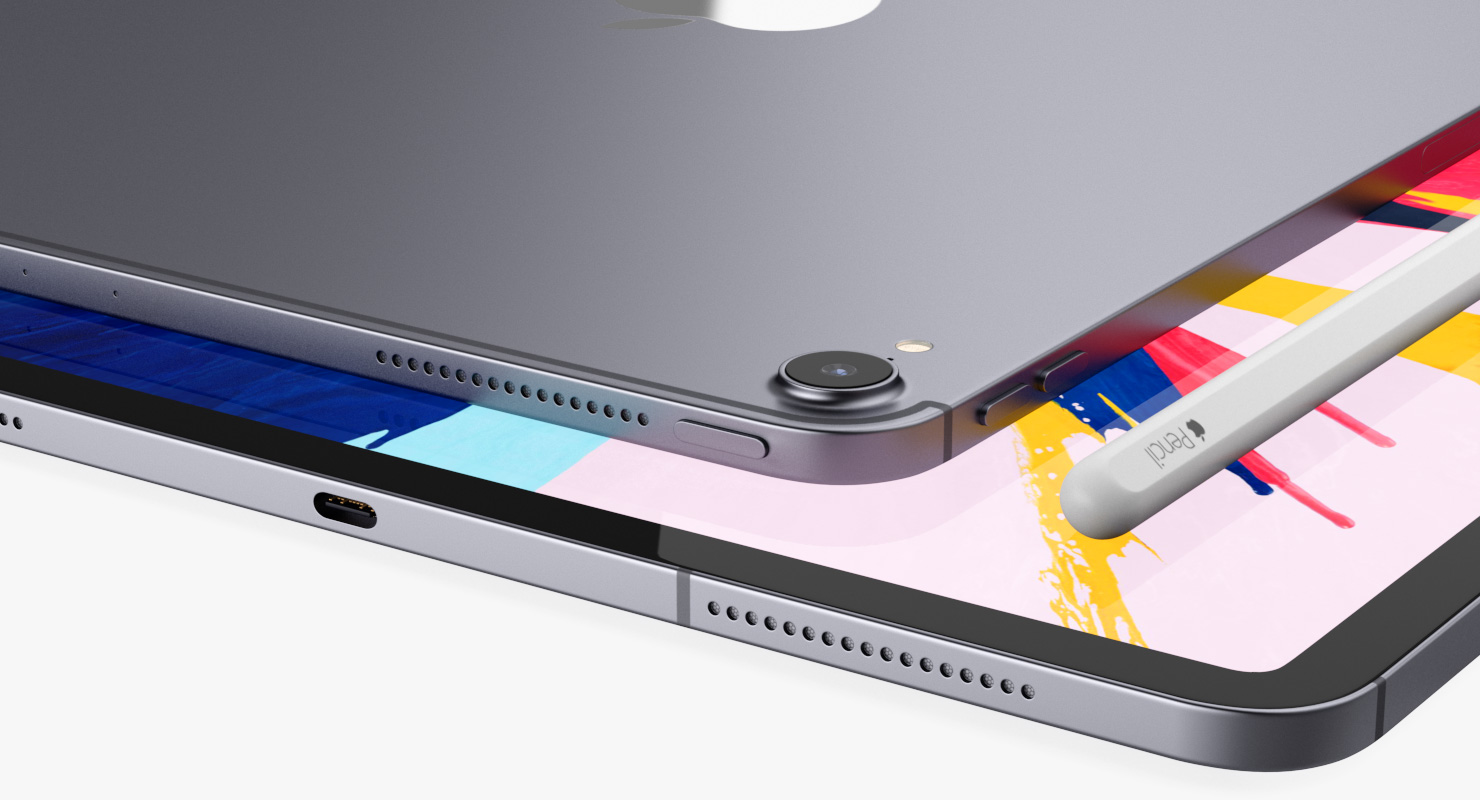 3D Apple iPad Pro with Pencil