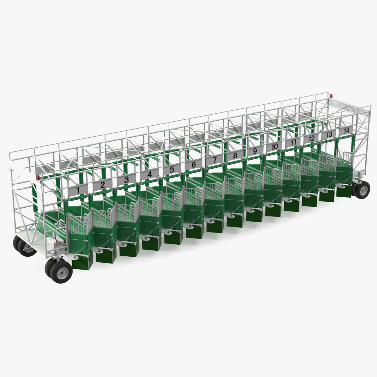 3D 14 Starting Stalls for Horse Racing Rigged for Cinema 4D
