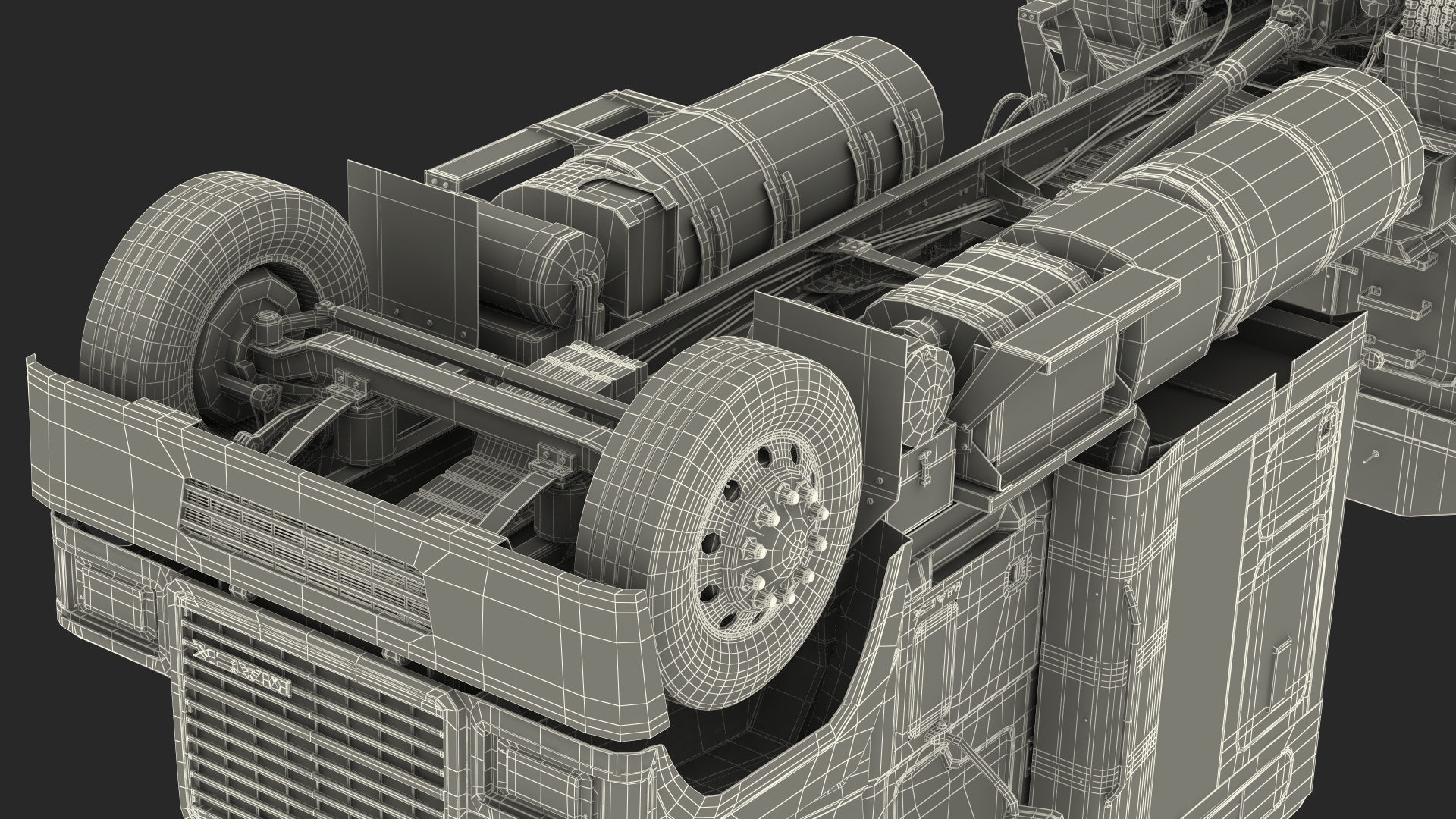 3D model Truck Mack CHU613 With Trailer ABS LRC Rigged