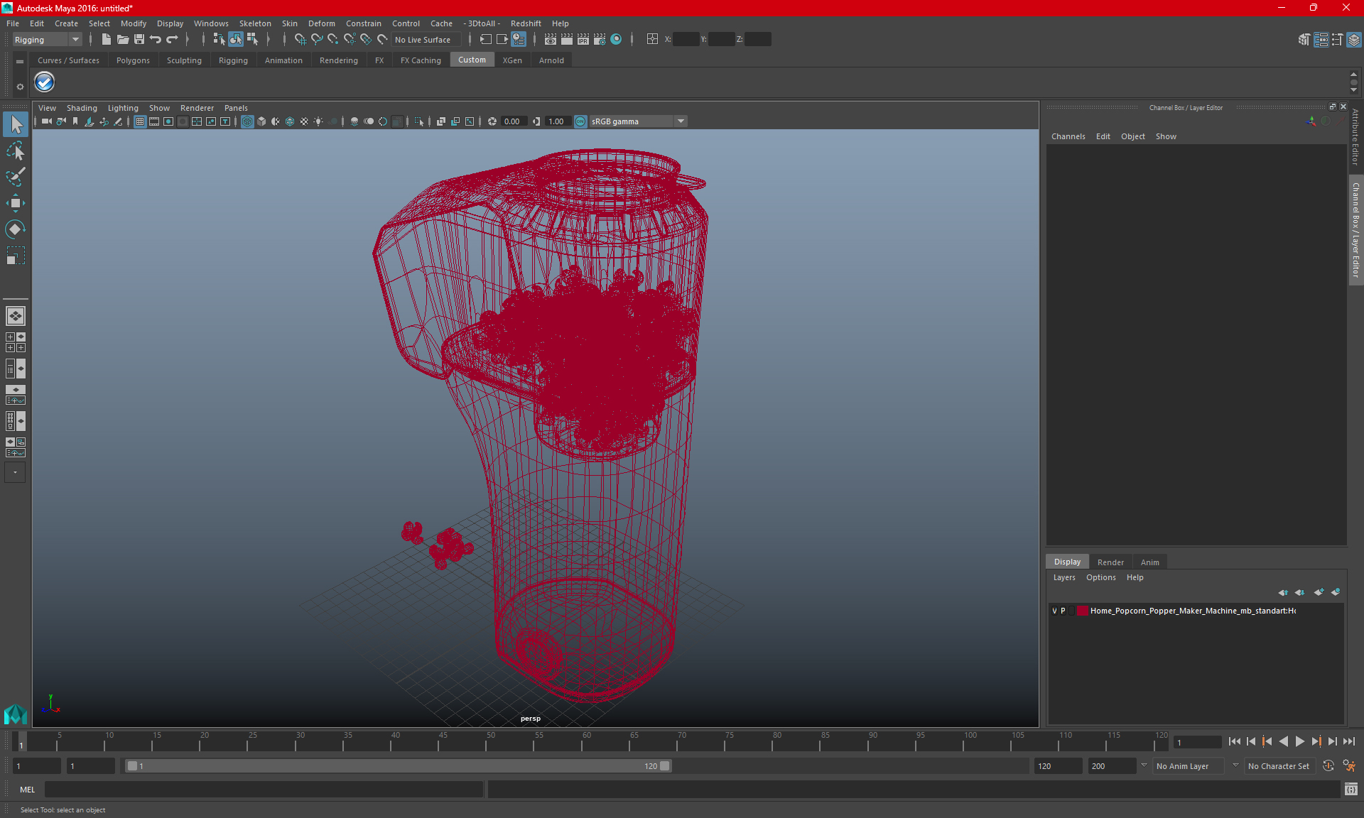 3D model Popcorn Maker Machine Dash Red