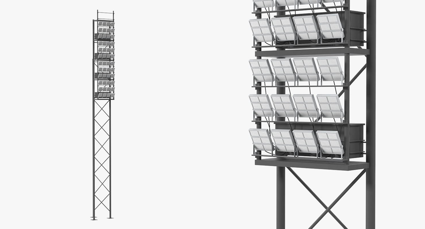 3D Stadium Lighting Pole