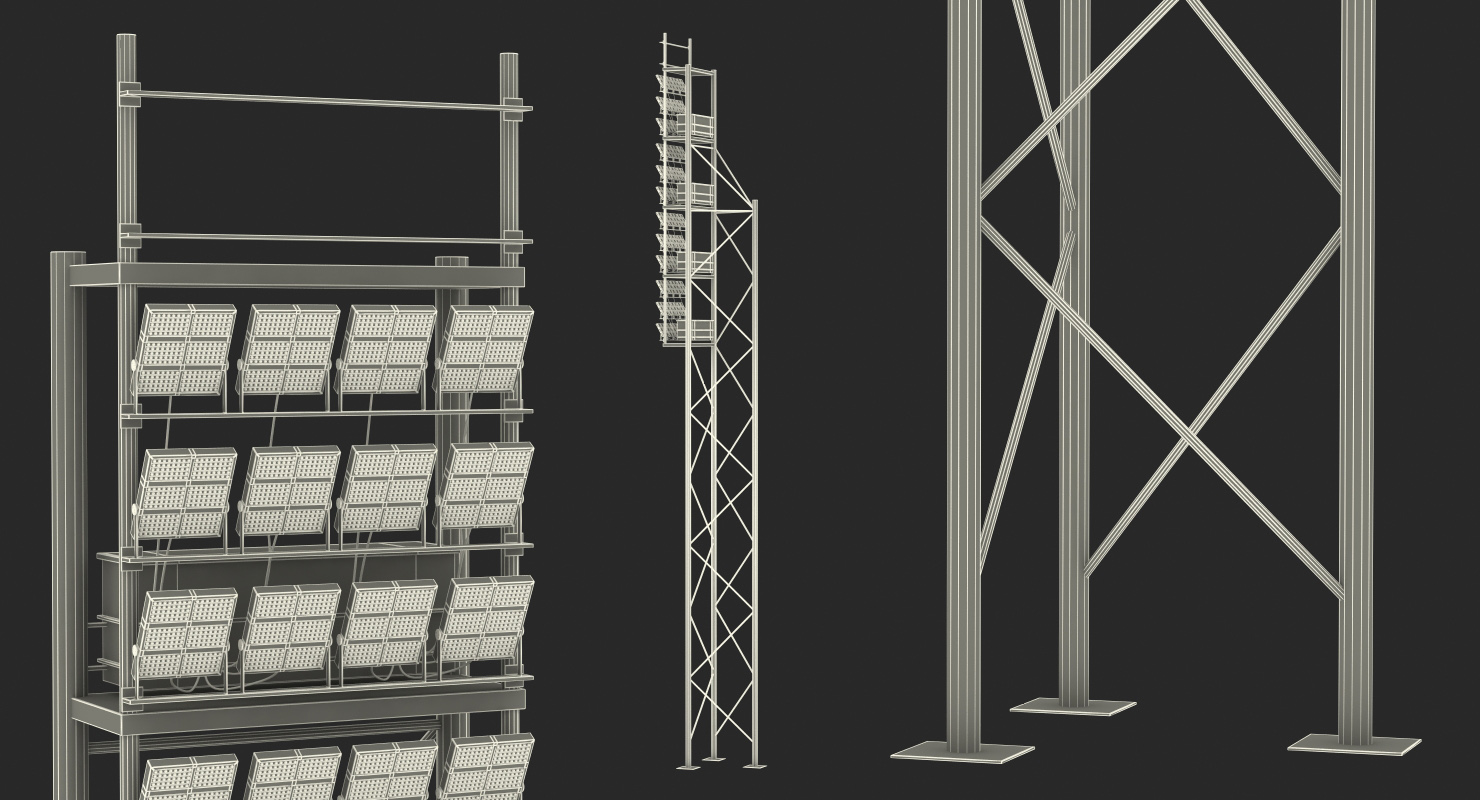 3D Stadium Lighting Pole