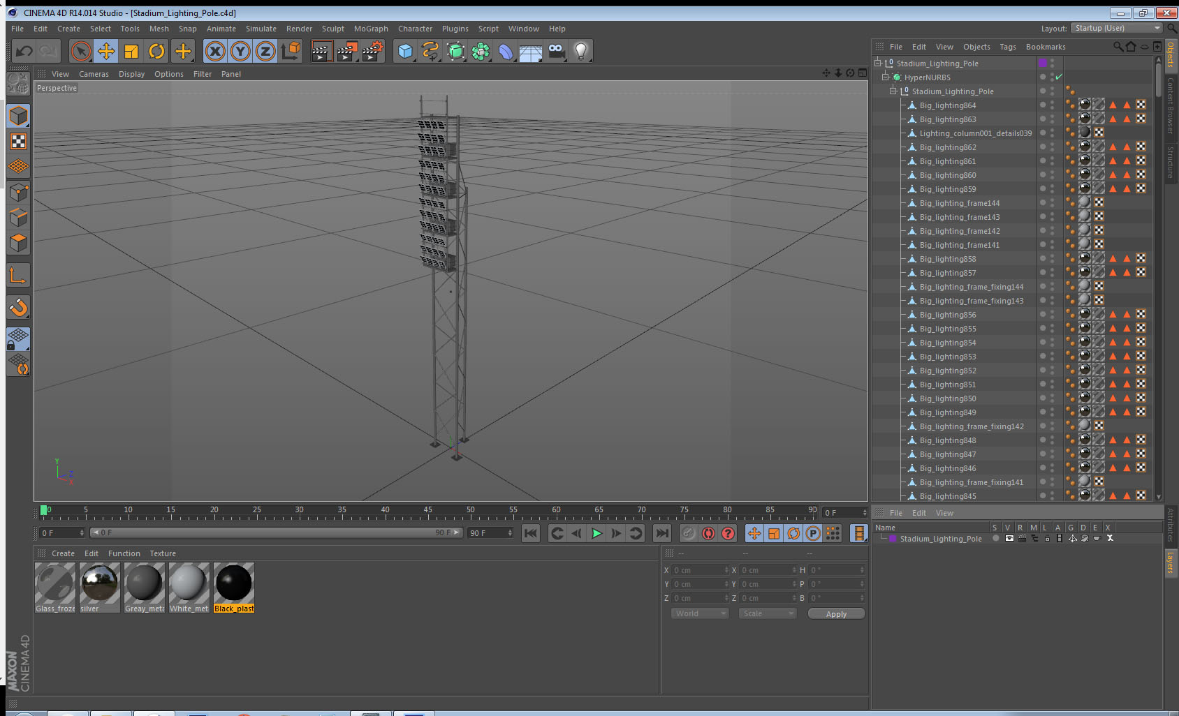 3D Stadium Lighting Pole