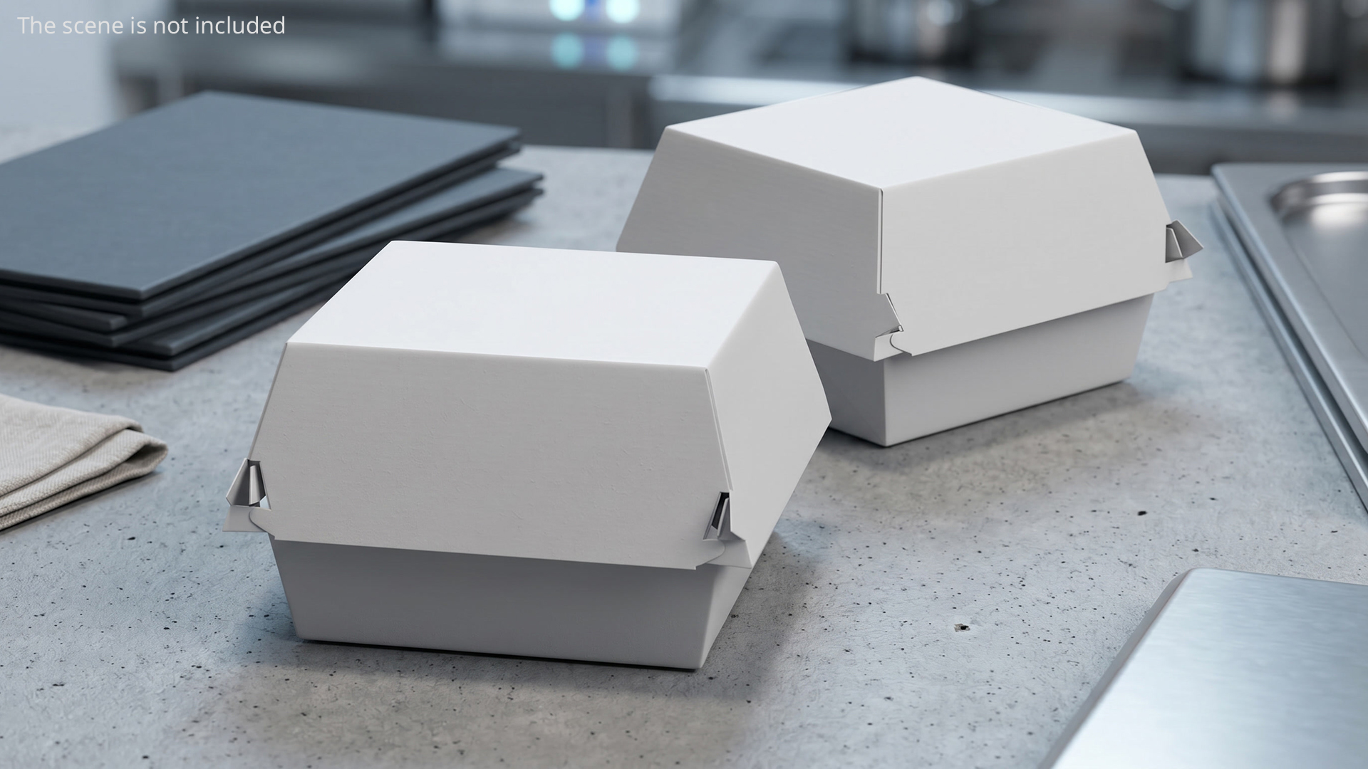 Burger Clamshell Box White - view 2