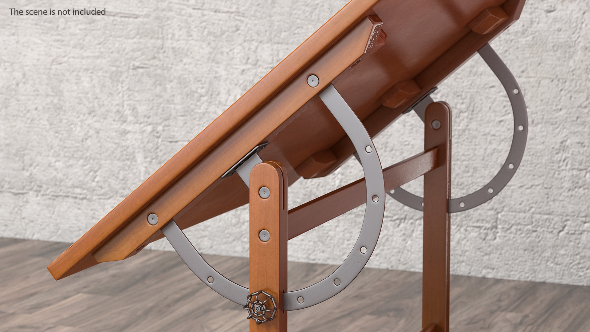 3D Vintage Wood Drafting Table with Drafting Stool Set
