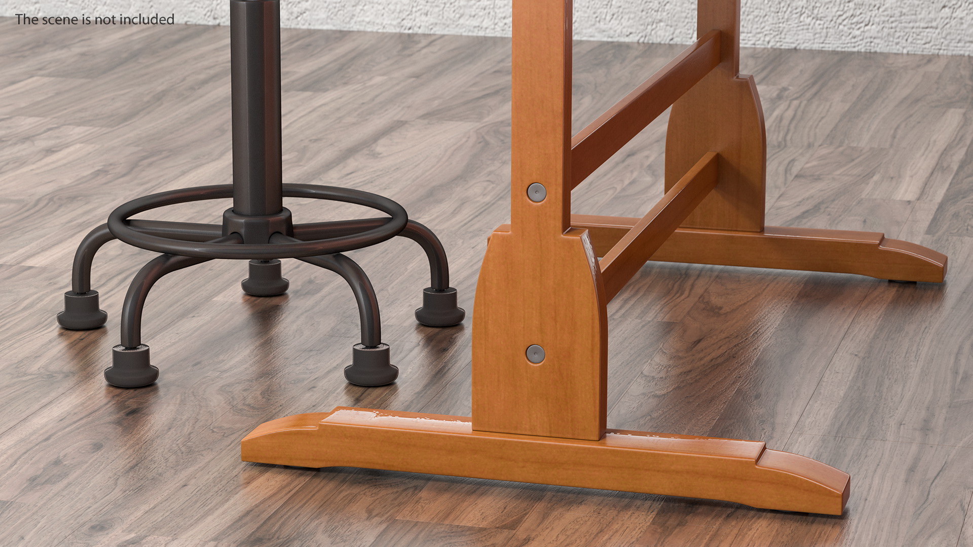 3D Vintage Wood Drafting Table with Drafting Stool Set
