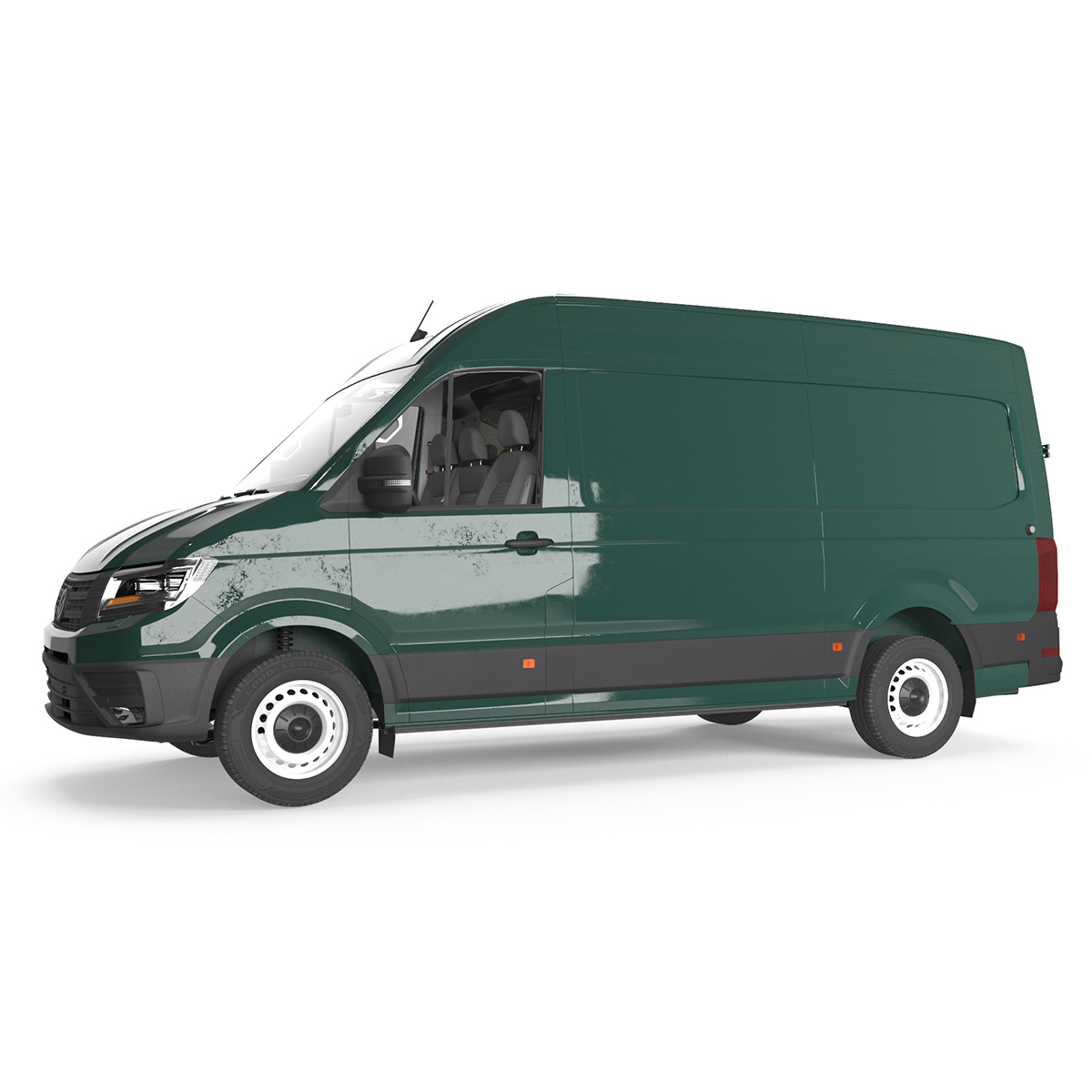 3D model Volkswagen Crafter Van 2024 Green Color Rigged for Cinema 4D