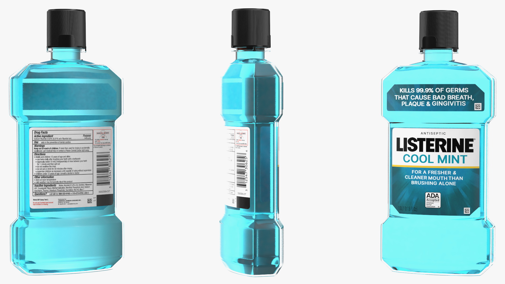 3D Listerine Cool Mint Antiseptic Mouthwash 1L model