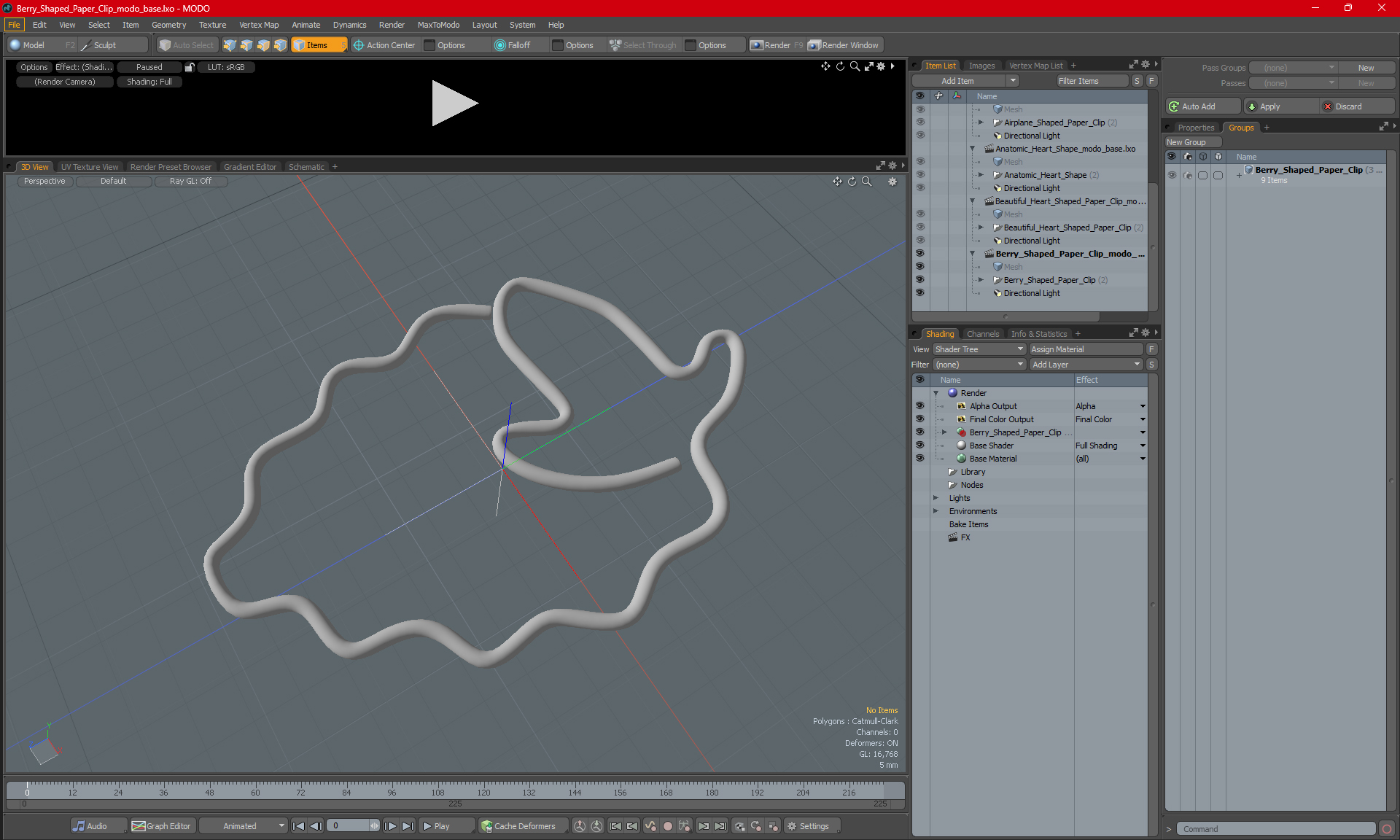 3D Berry Shaped Paper Clip model