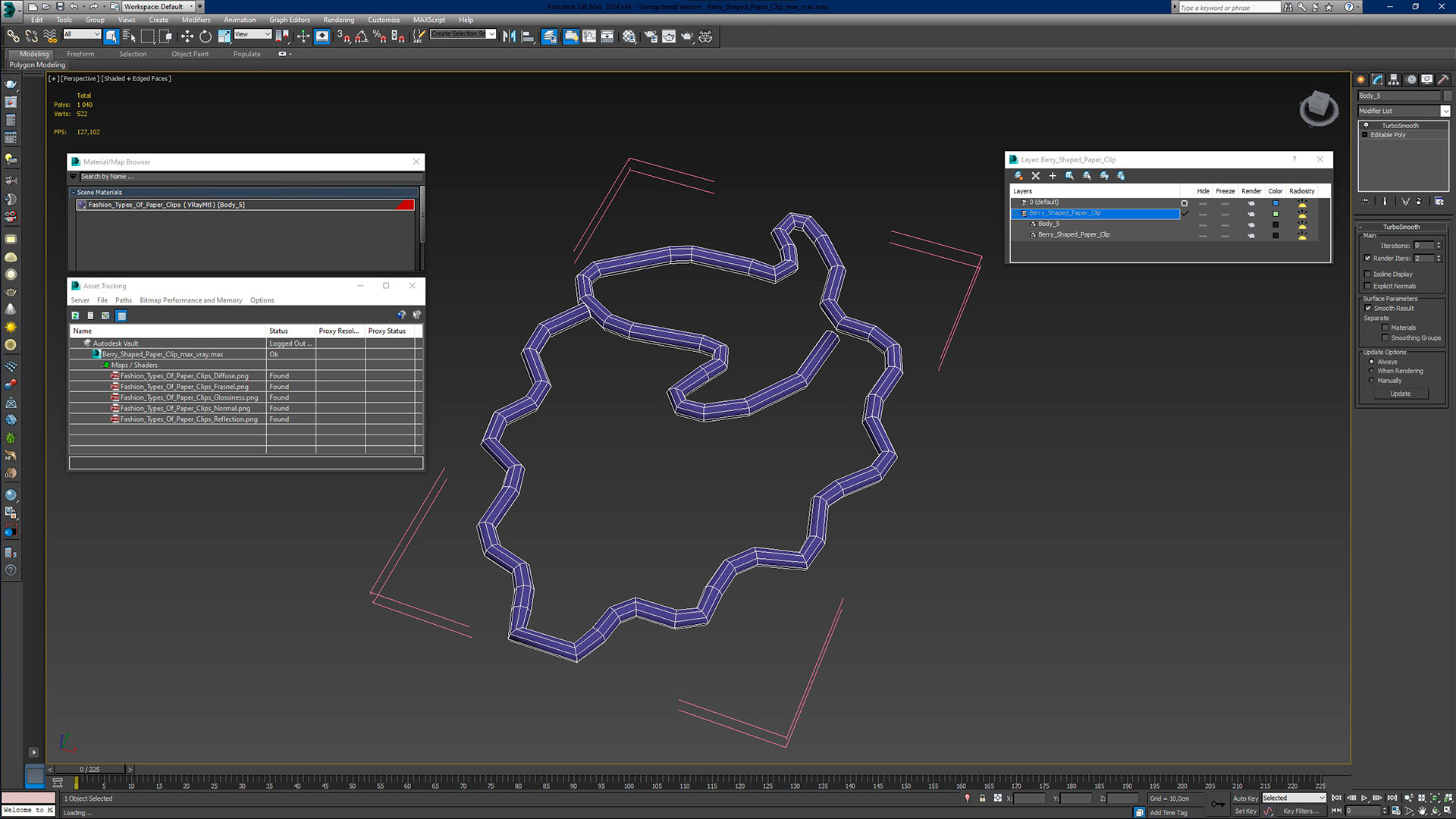 3D Berry Shaped Paper Clip model