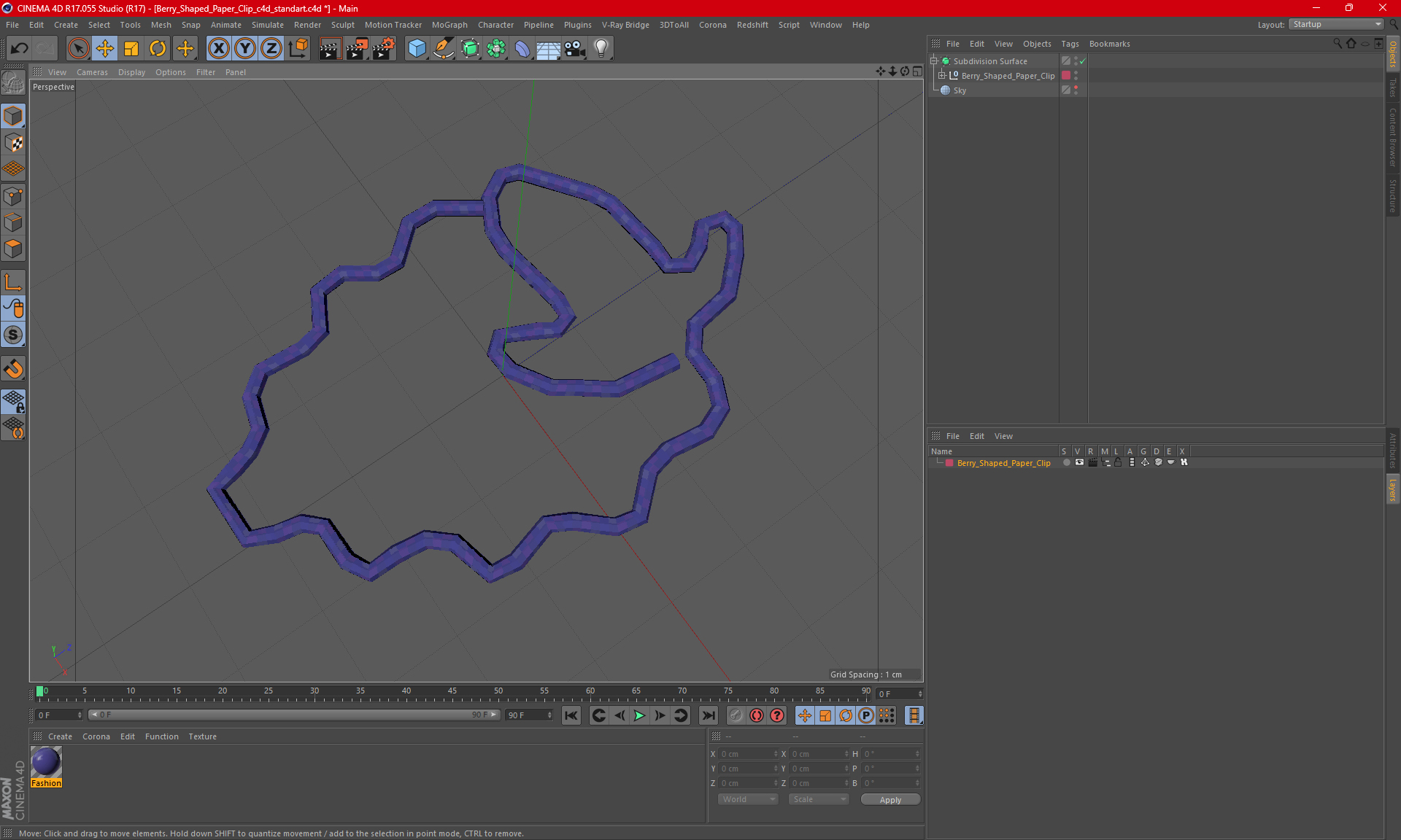 3D Berry Shaped Paper Clip model