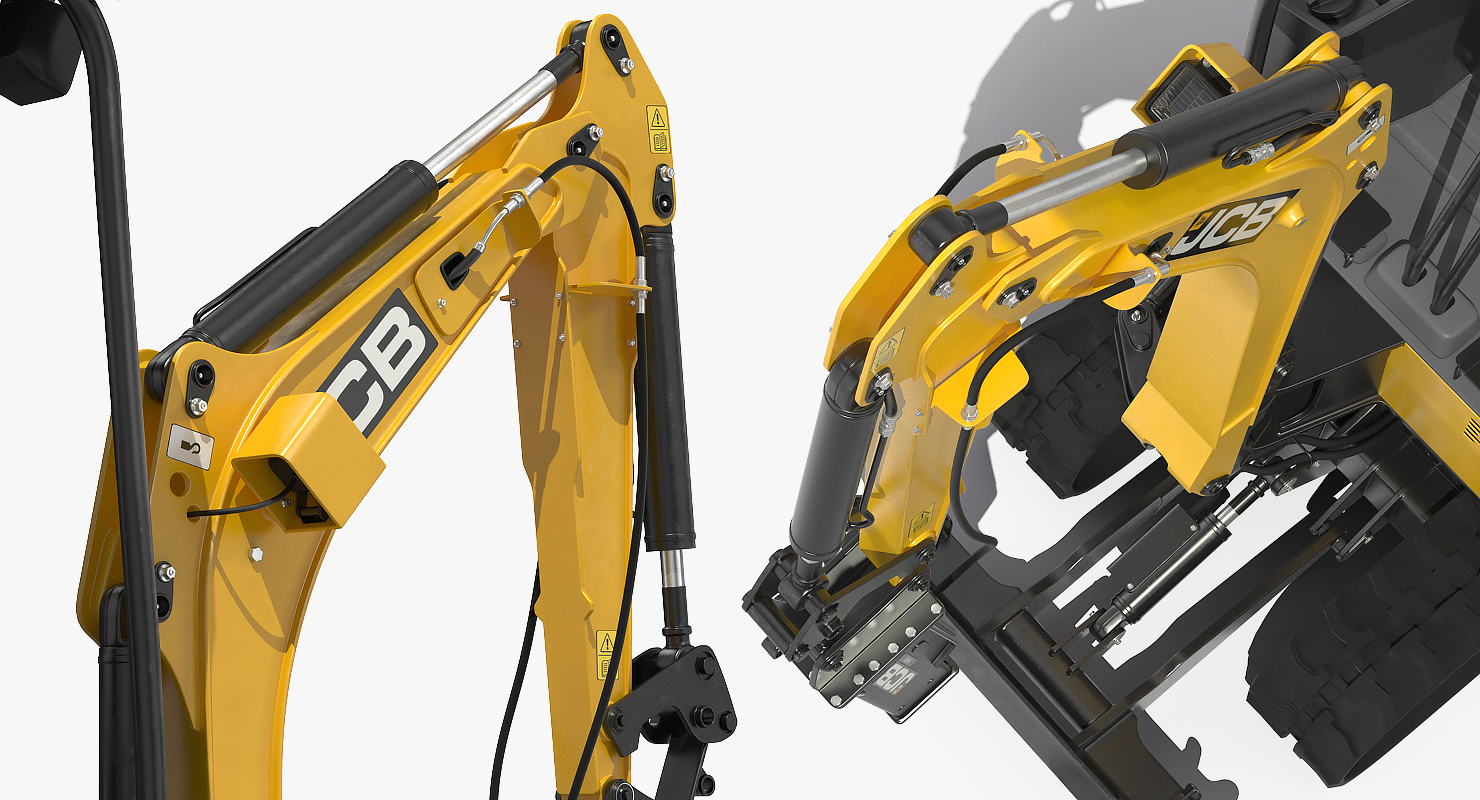 3D Mini Excavator JCB with Breaker Rigged model
