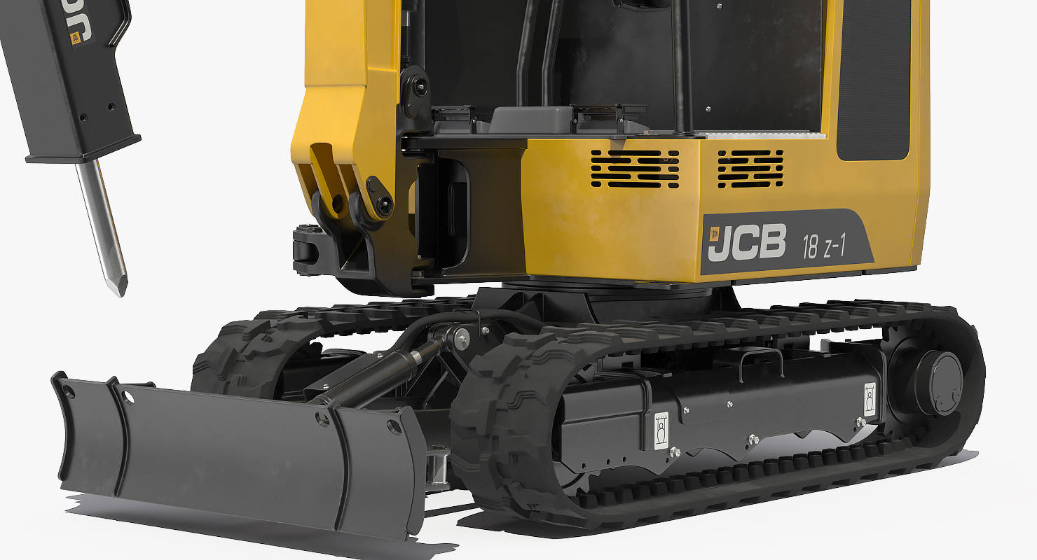 3D Mini Excavator JCB with Breaker Rigged model