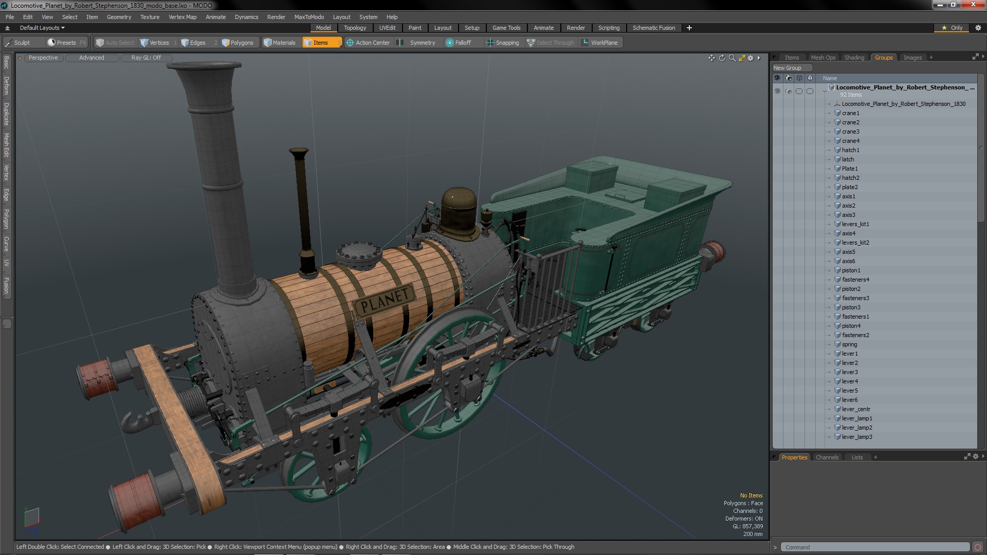 3D Locomotive Planet by Robert Stephenson 1830 model