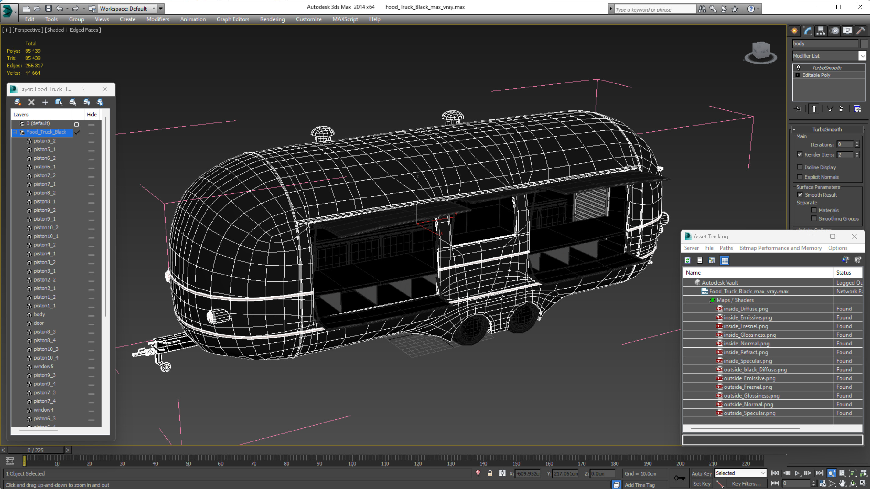 3D Food Truck Black