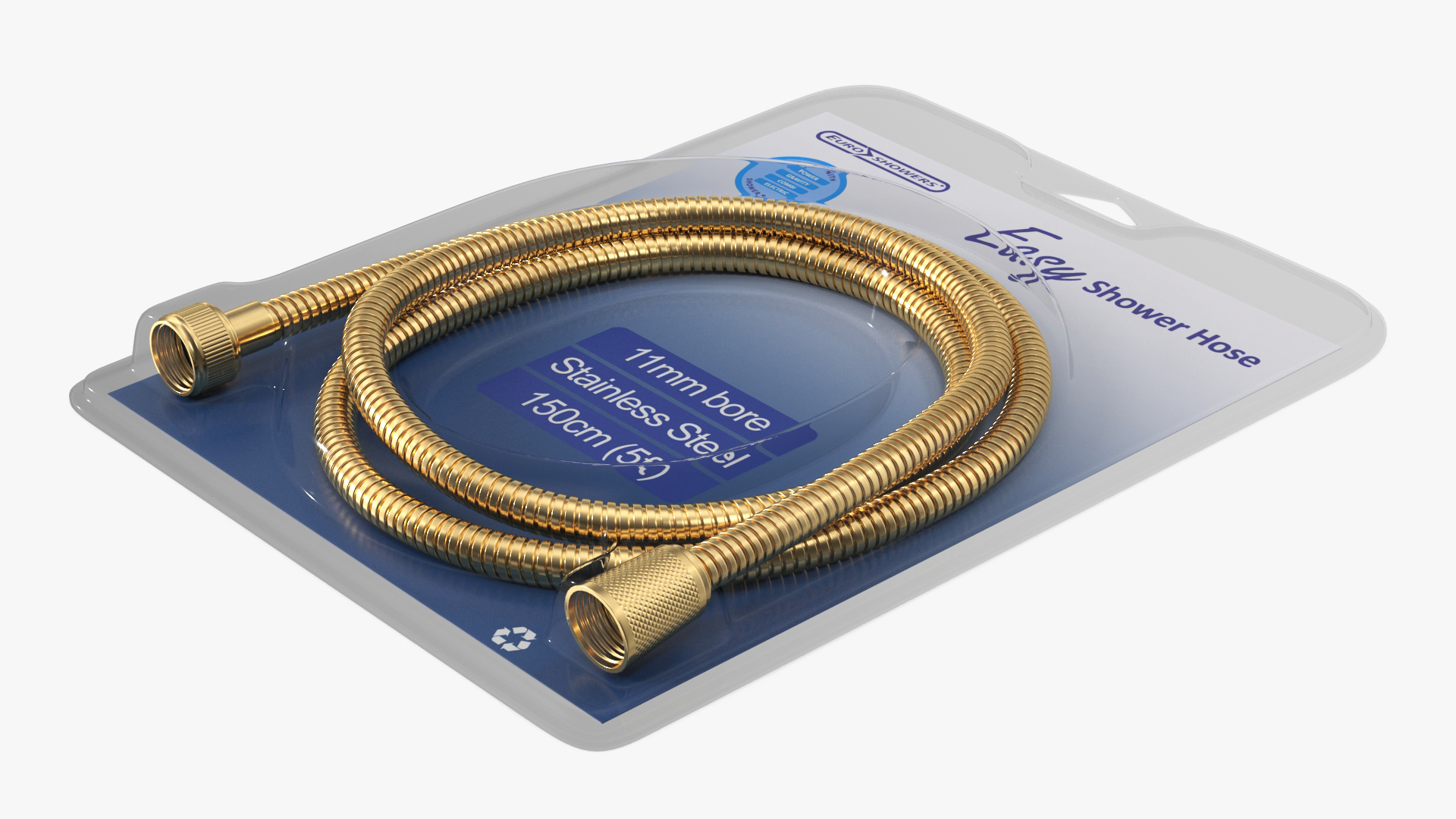 Shower Hose in Package Golden 3D model