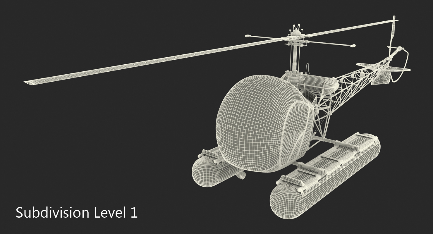 Bell 47 On Floats 3D