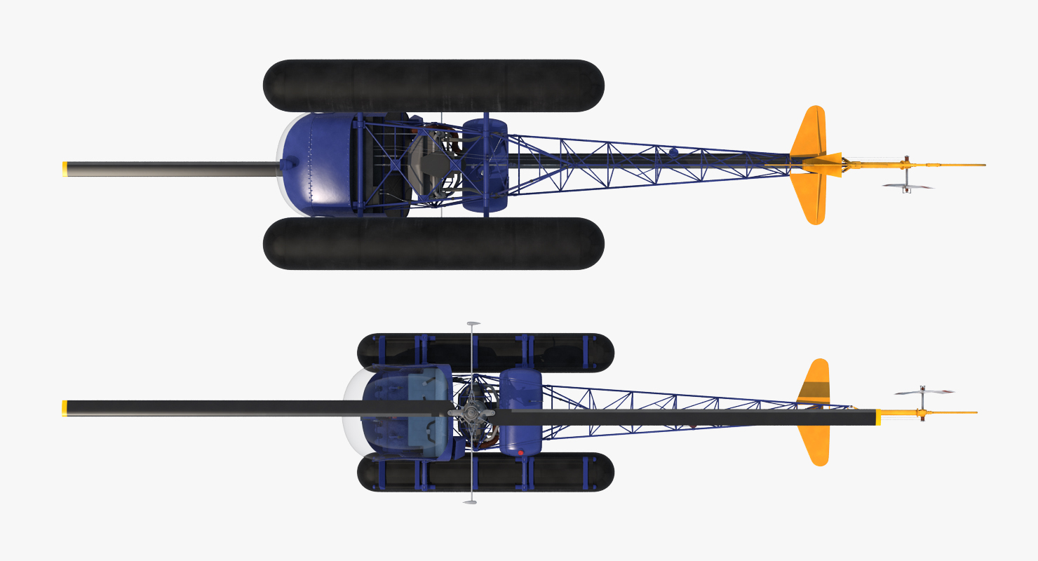 Bell 47 On Floats 3D