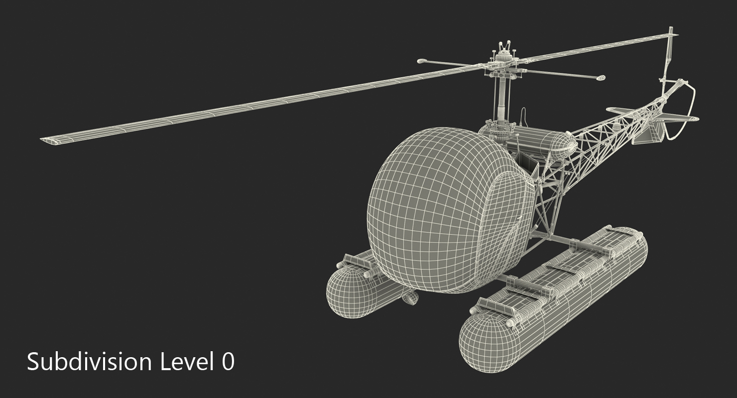 Bell 47 On Floats 3D