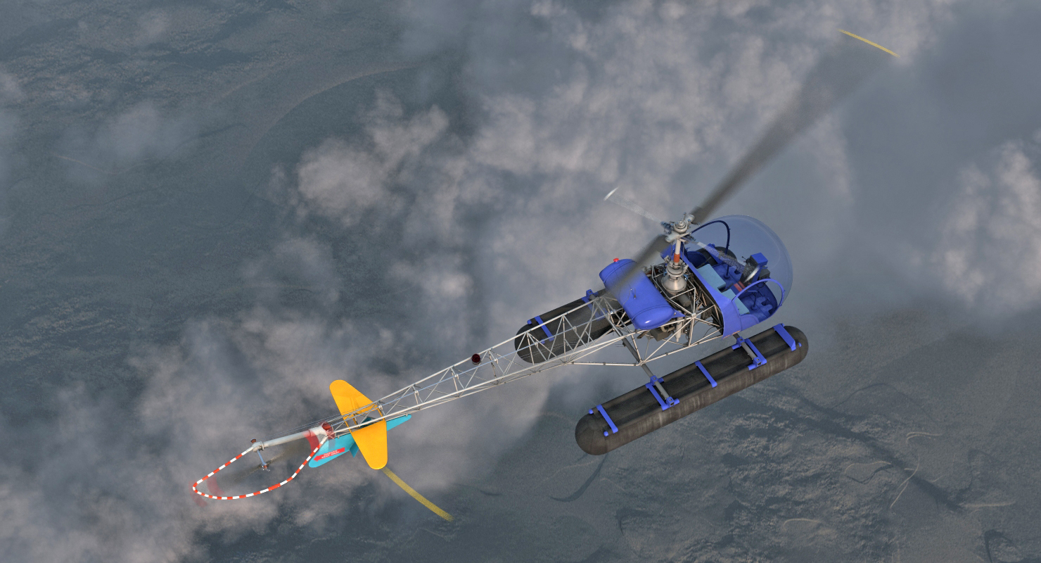 Bell 47 On Floats 3D