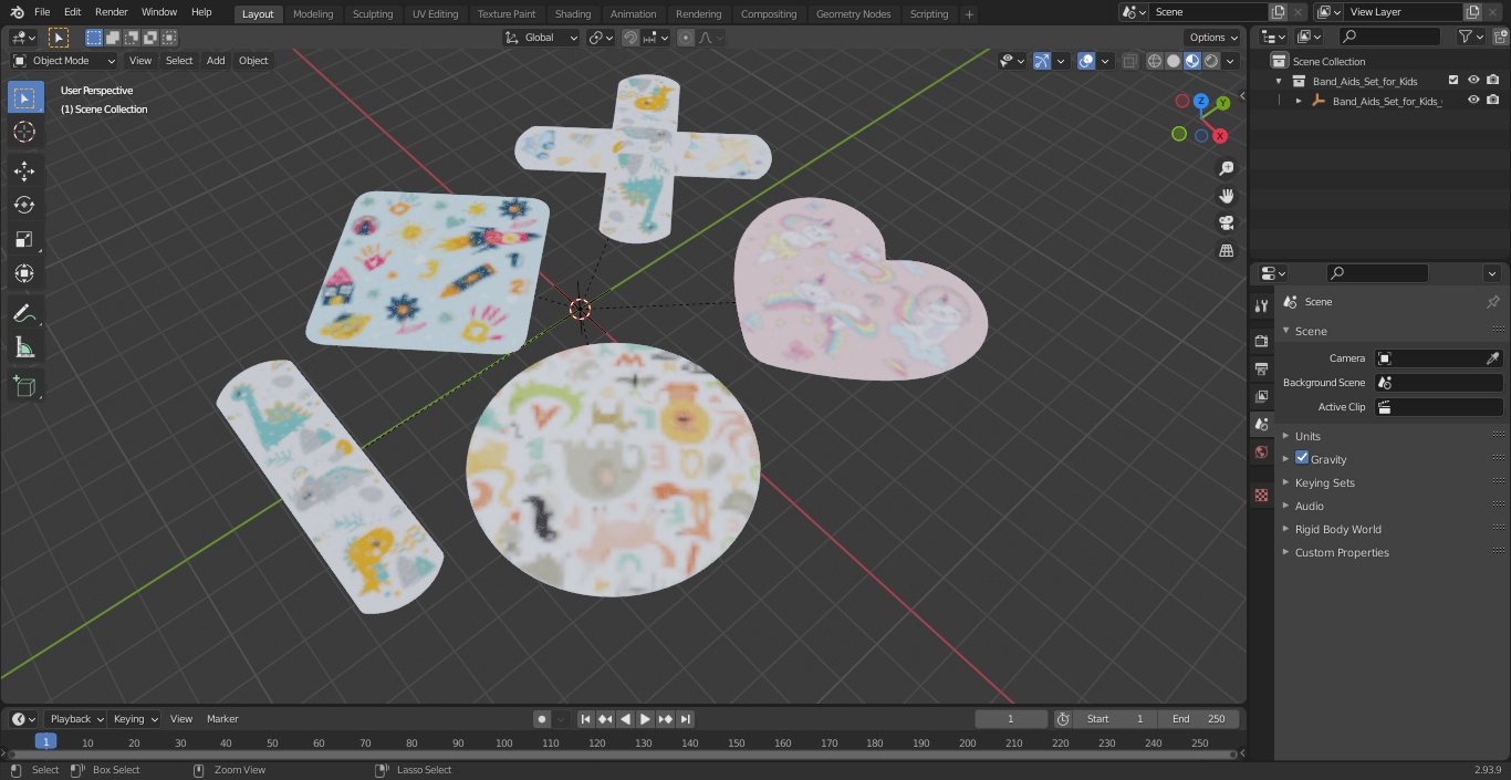 Band Aids Set for Kids 3D