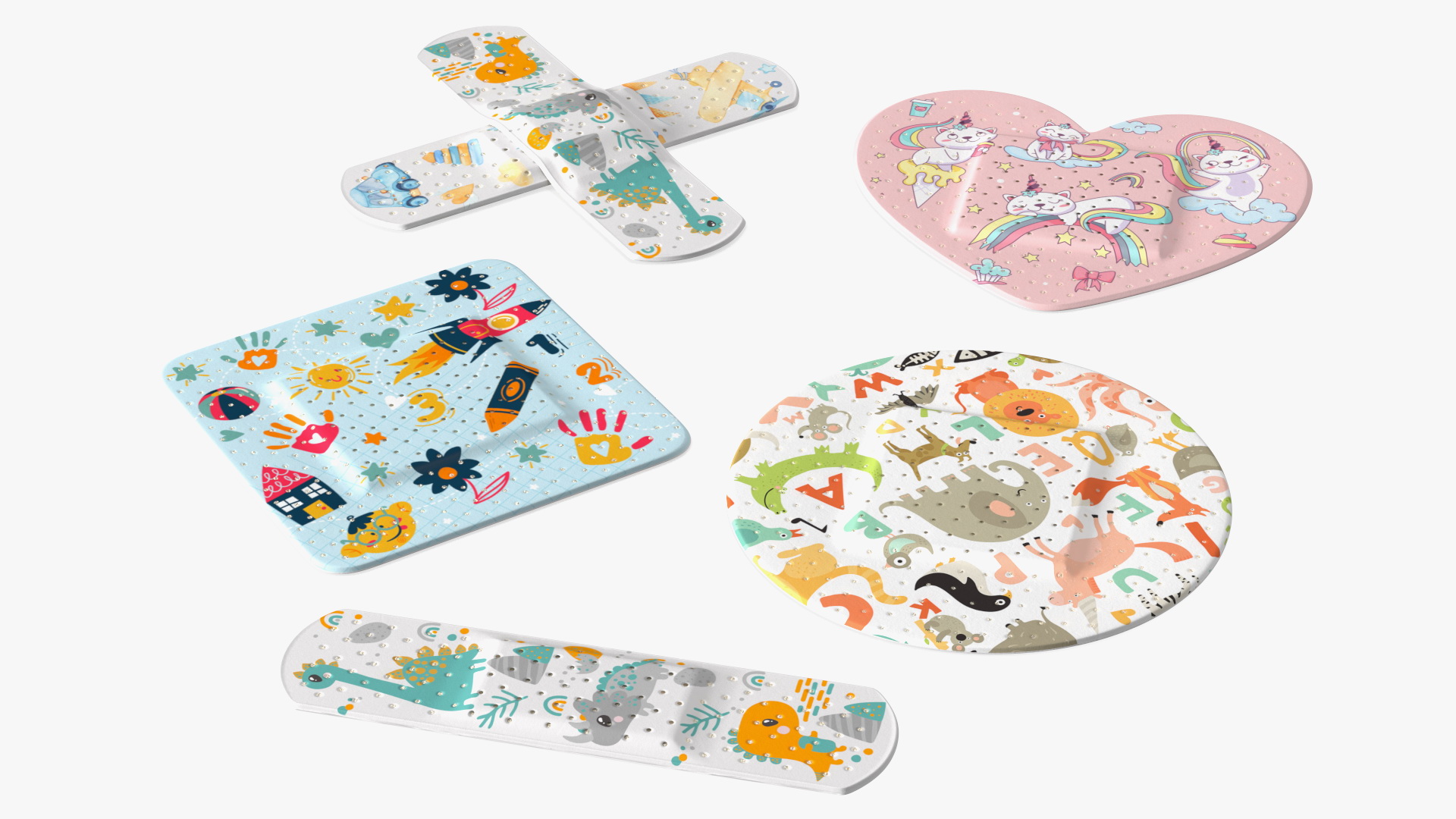 Band Aids Set for Kids 3D
