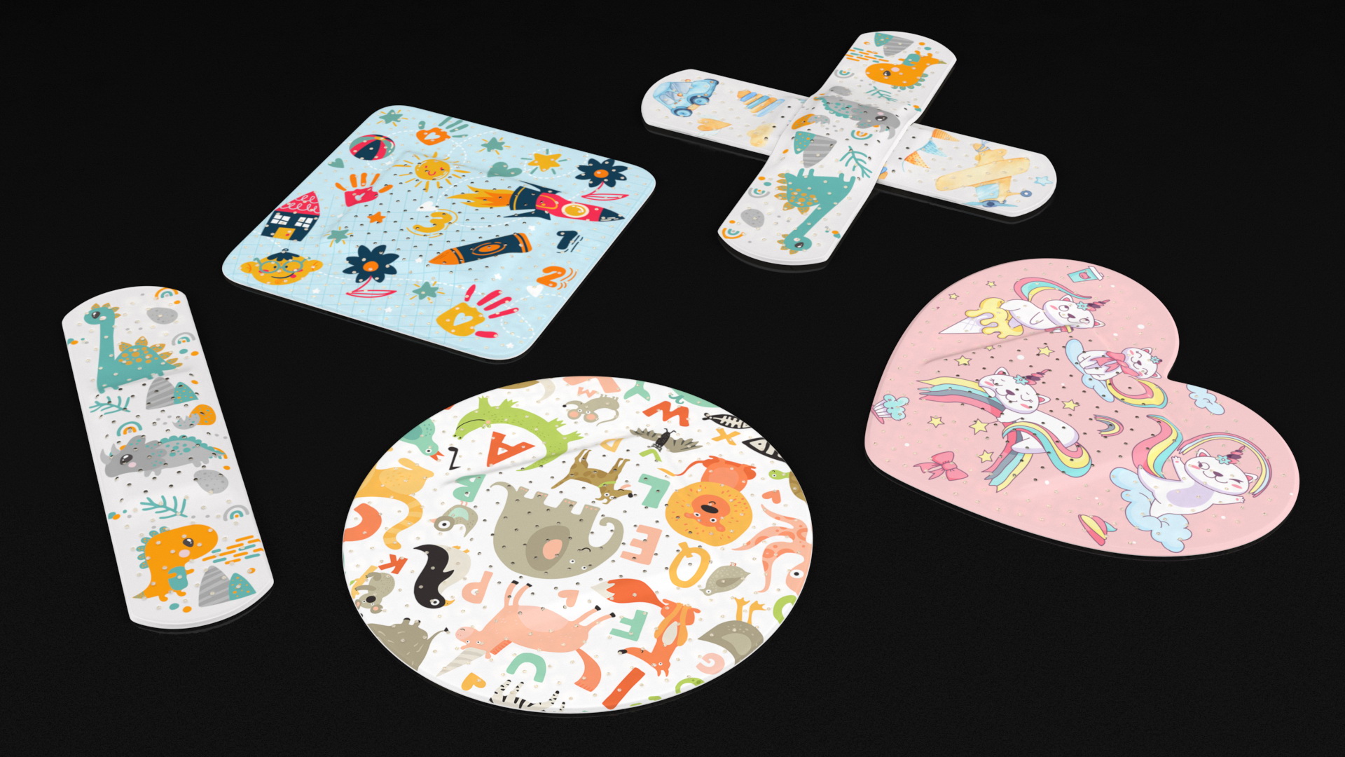 Band Aids Set for Kids 3D