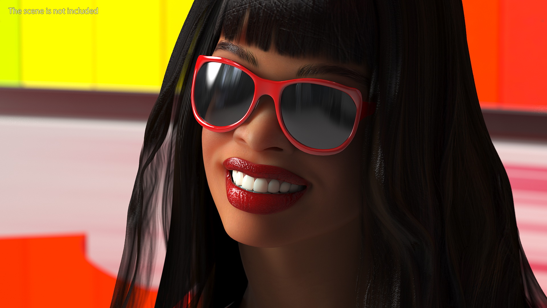 3D Fashionable Style Teenage Light Skin Black Girl Standing Pose