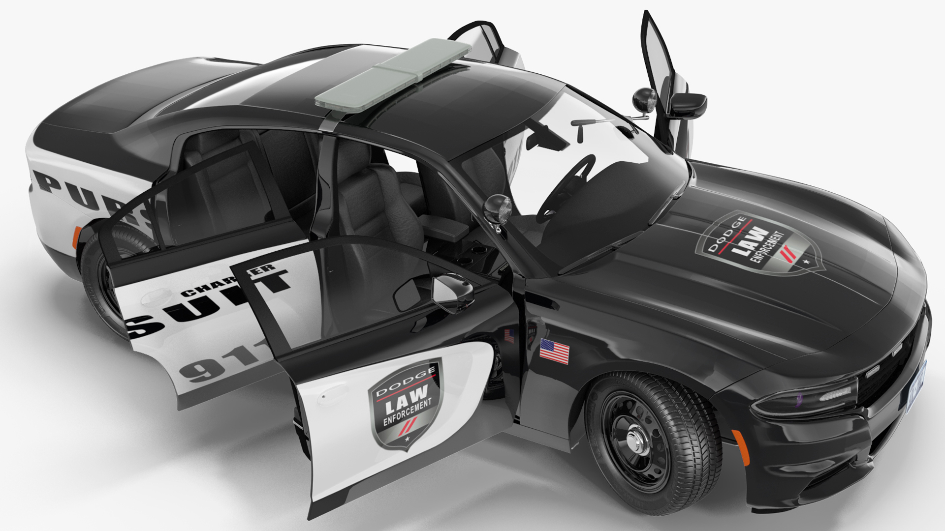 Dodge Charger Pursuit 2015 Rigged for Maya 3D