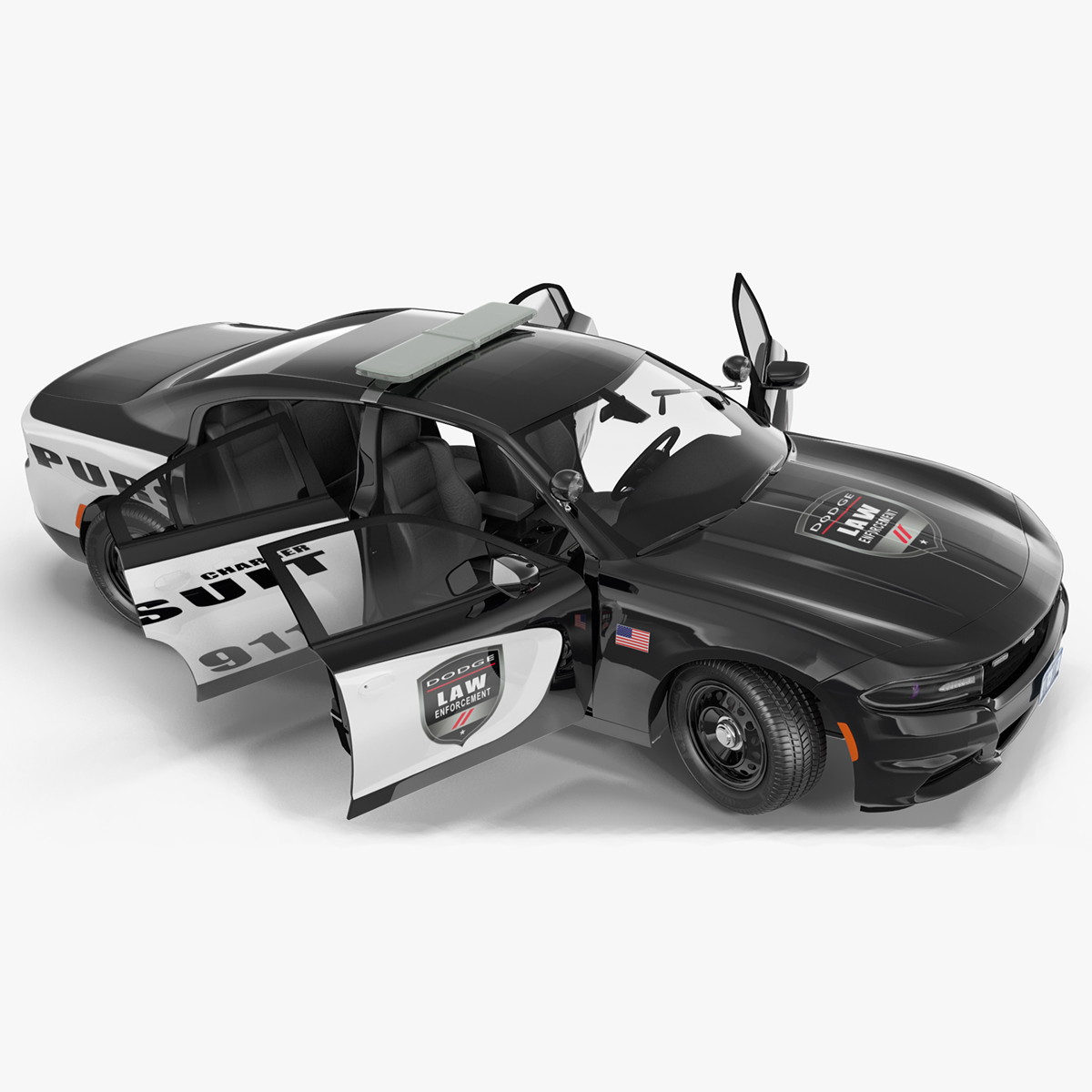 Dodge Charger Pursuit 2015 Rigged for Maya 3D