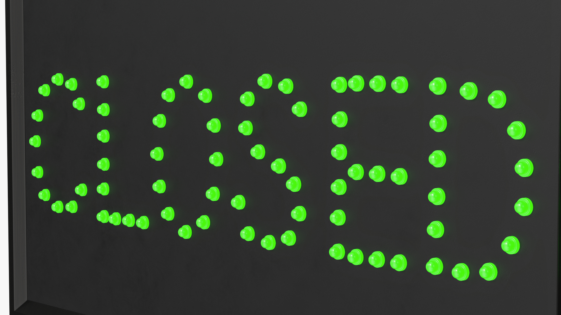 LED Light Business Sign Closed Green ON 3D model