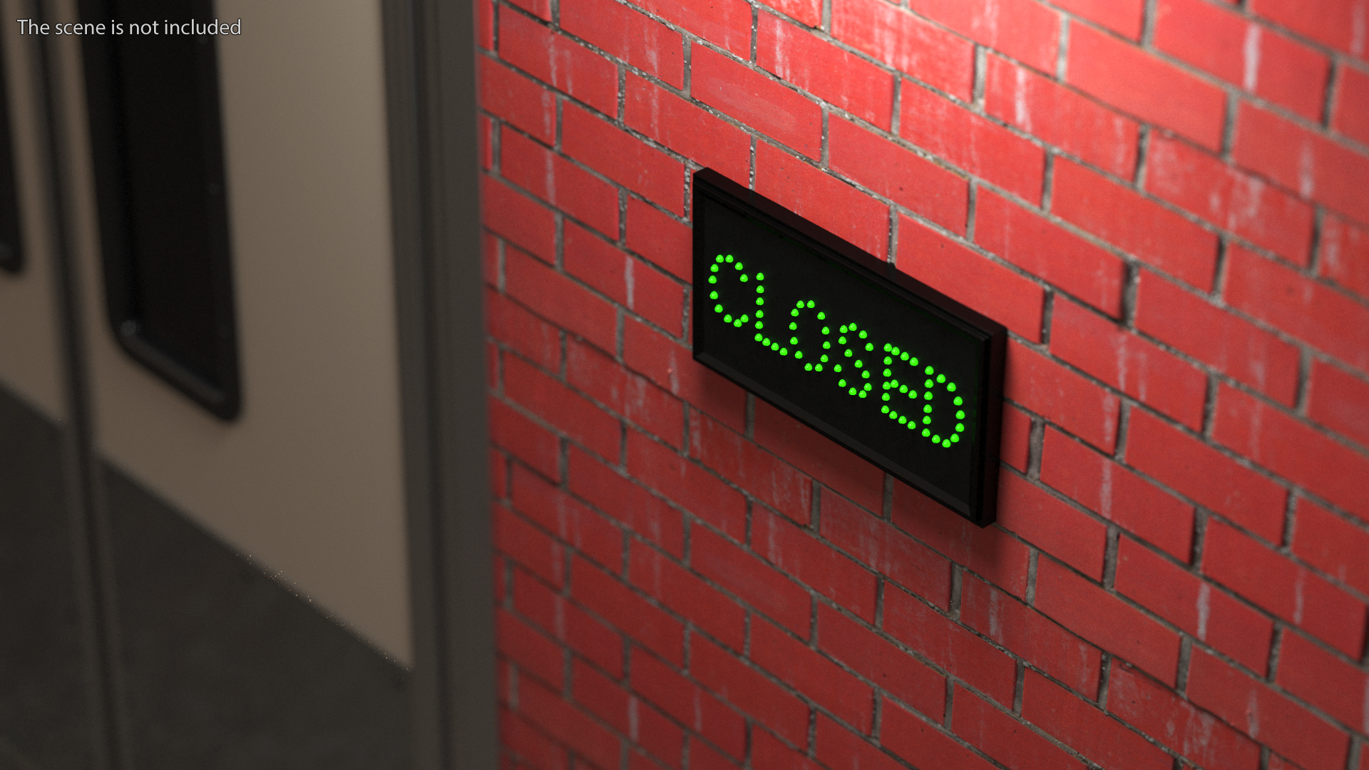 LED Light Business Sign Closed Green ON 3D model