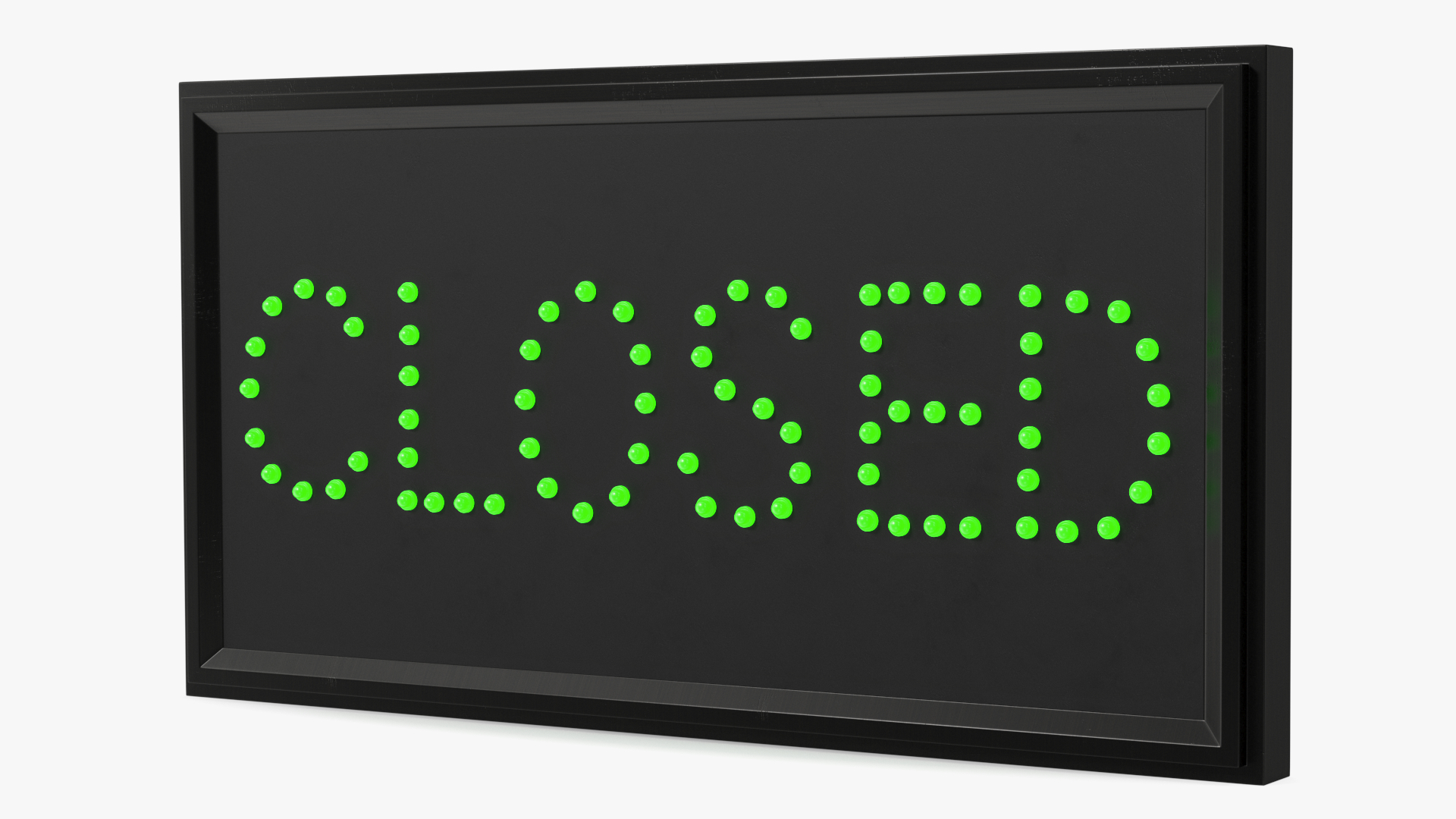 LED Light Business Sign Closed Green ON 3D model