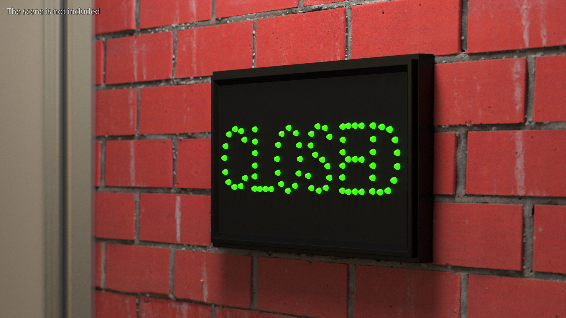 LED Light Business Sign Closed Green ON 3D model