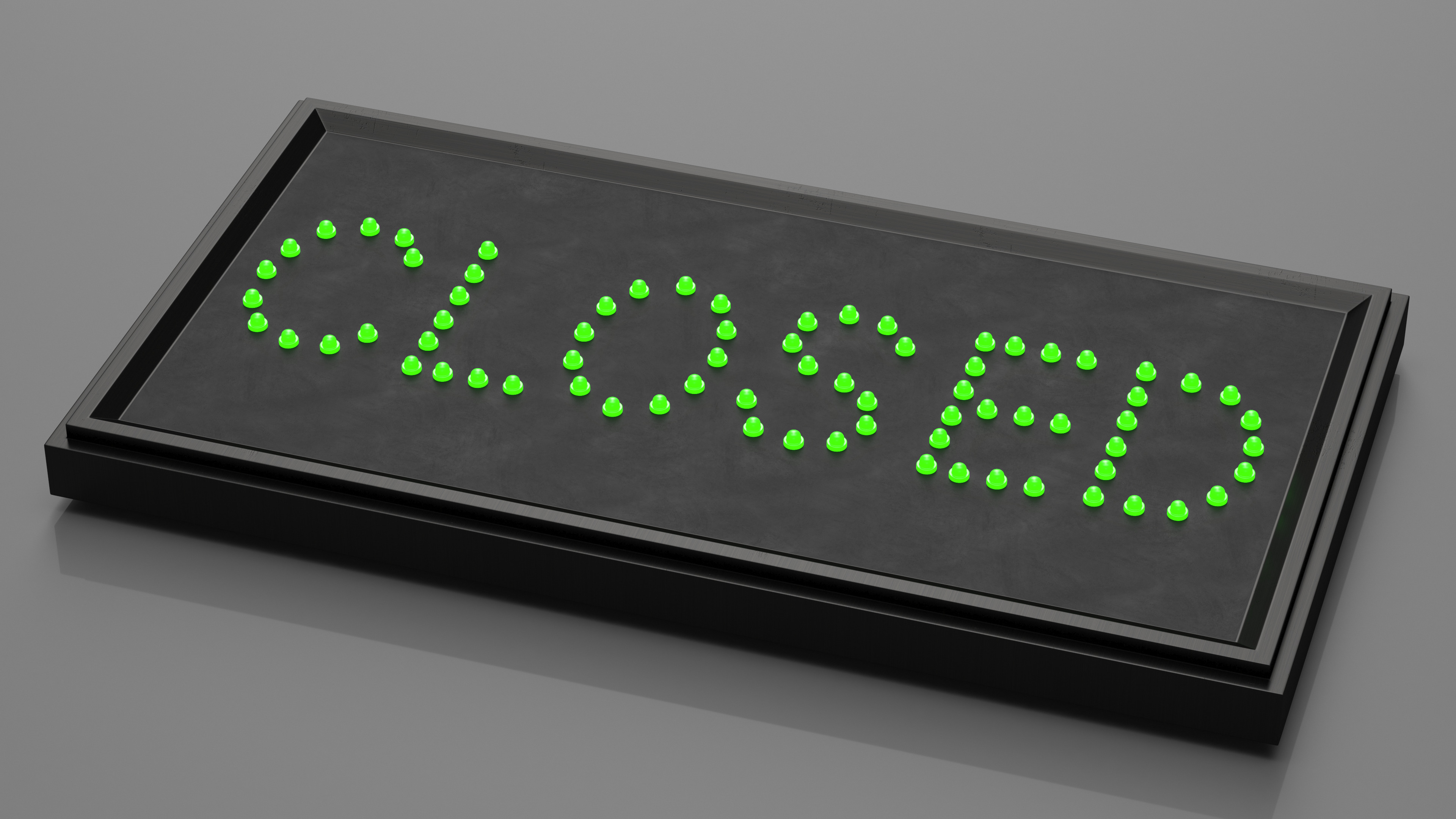 LED Light Business Sign Closed Green ON 3D model